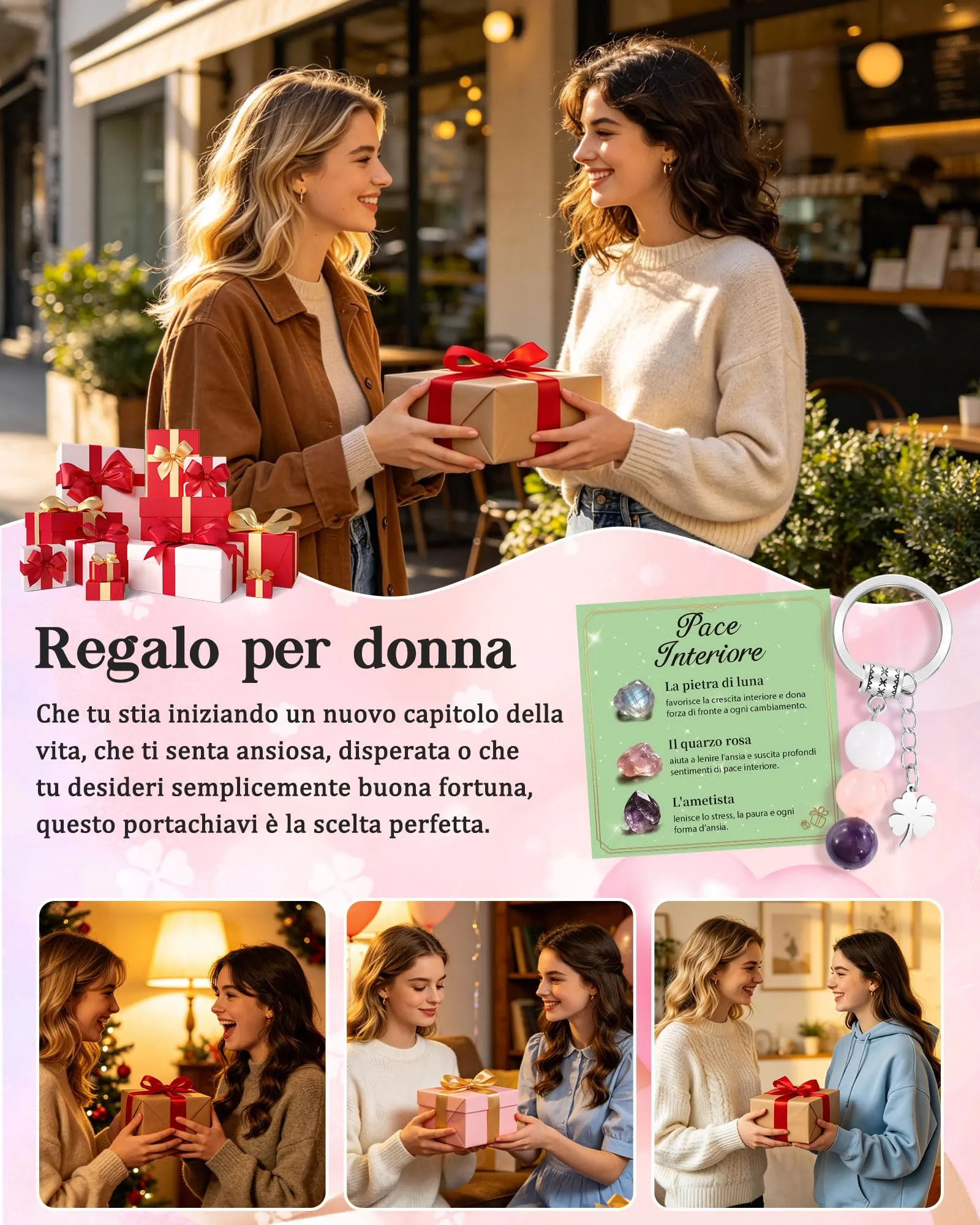 CheersLife Portachiavi Personalizzato in Cristalli Naturali - immagine 6