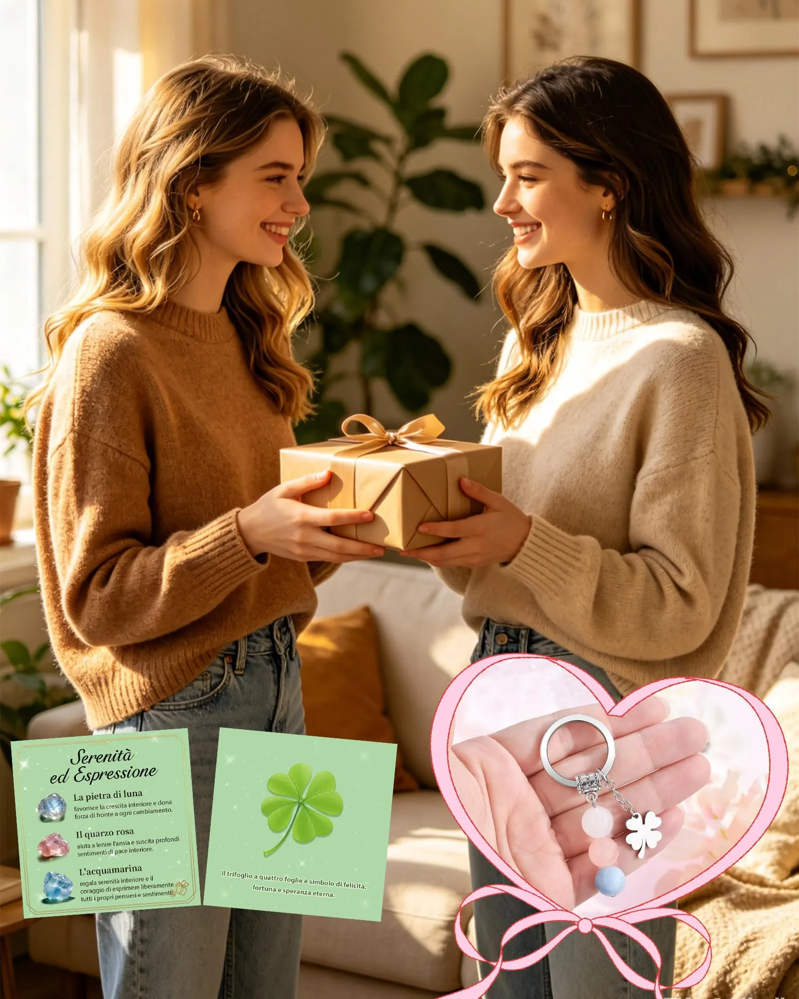 CheersLife Portachiavi Personalizzato in Cristalli Naturali - immagine 3