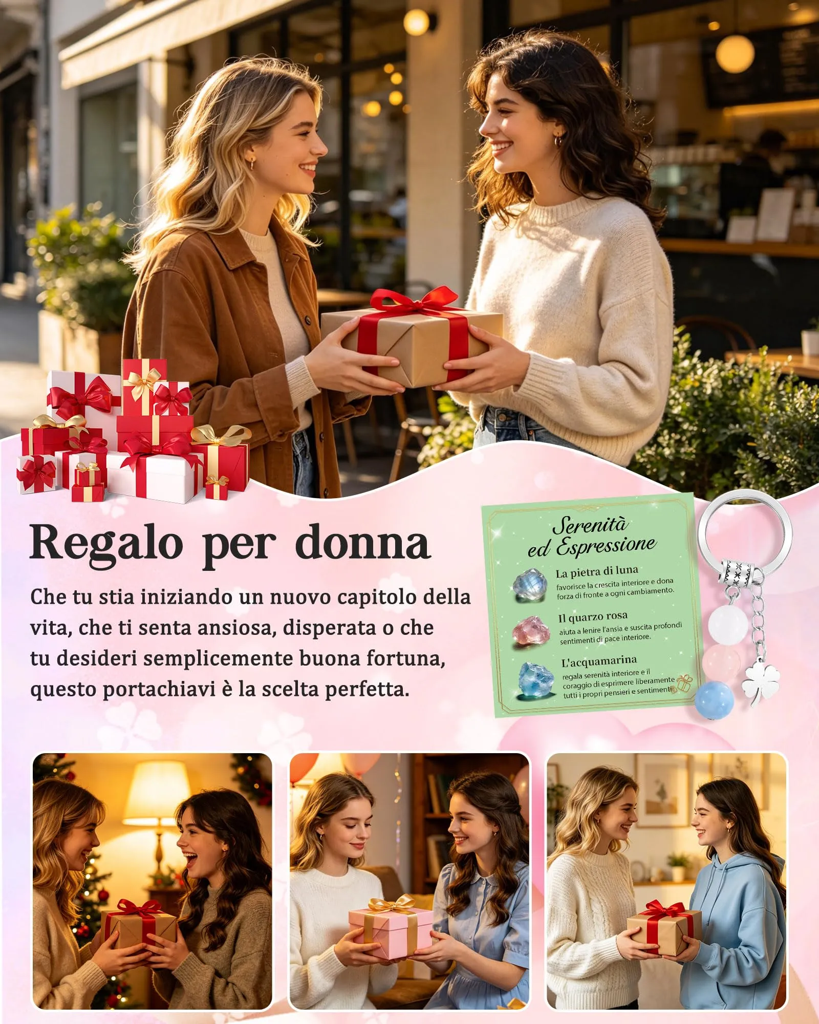 CheersLife Portachiavi Personalizzato in Cristalli Naturali - immagine 6