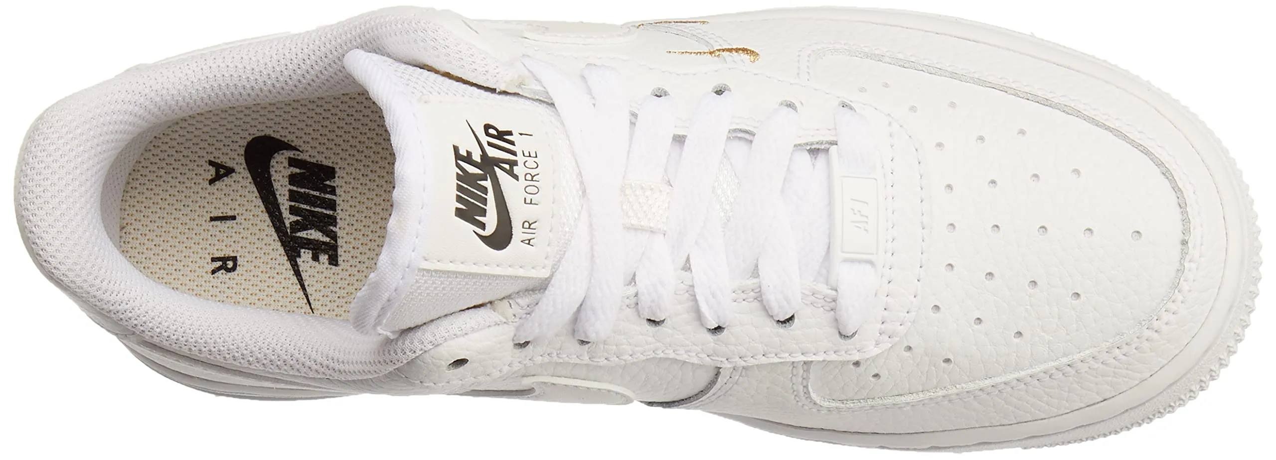 Nike Women's Air Force 1 '07 Basketball Shoes - White Metallic Gold Black White - 35.5 EU - immagine 6