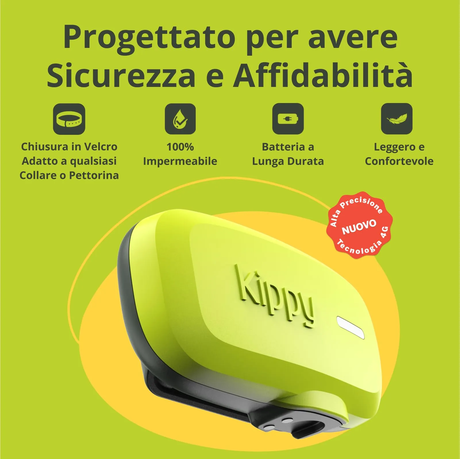Kippy GPS per Cani - Localizzatore Impermeabile per Collare con Tracker di Attività, Salute e Recinto Virtuale - Verde - immagine 3