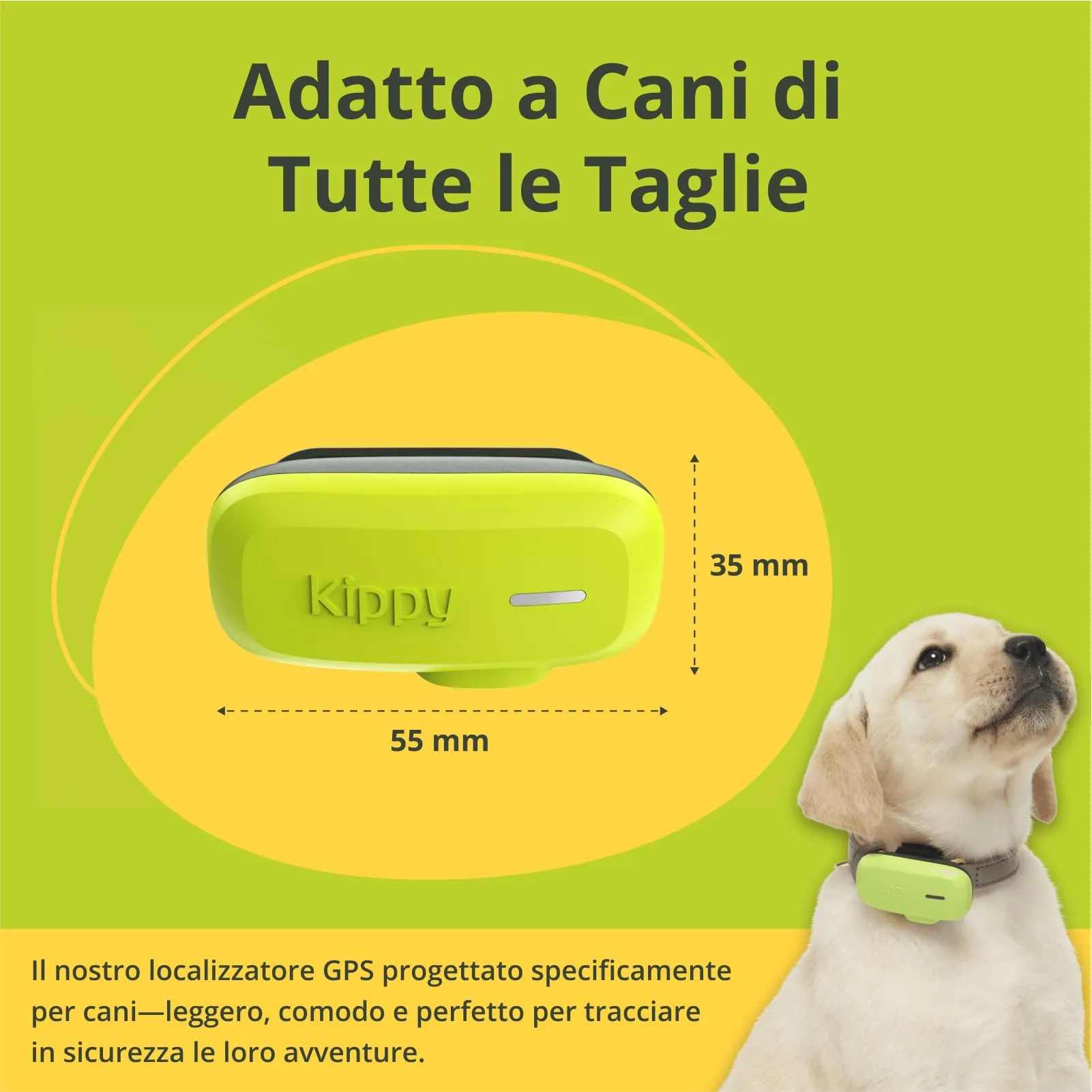 Kippy GPS per Cani - Localizzatore Impermeabile per Collare con Tracker di Attività, Salute e Recinto Virtuale - Verde - immagine 5