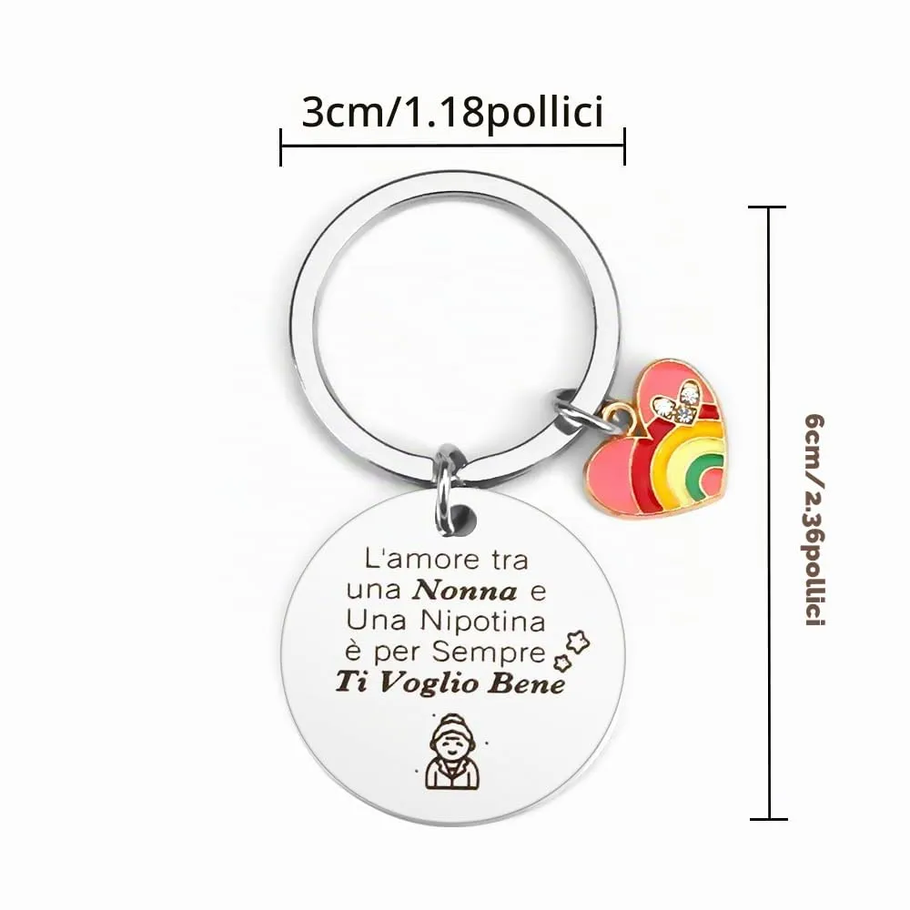RGHSZ Portachiavi per Nonna in Acciaio Inossidabile - immagine 3
