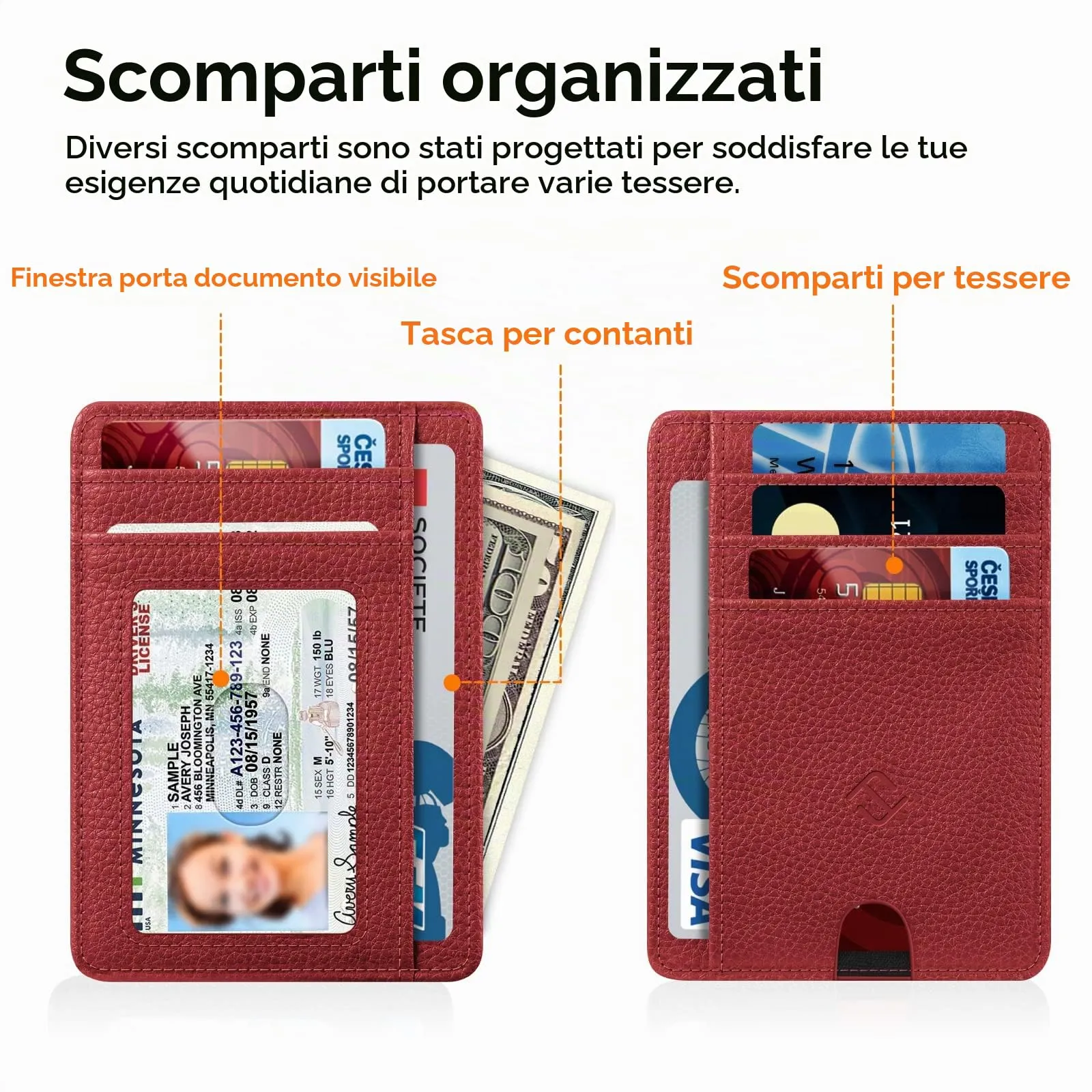FINTIE Portafoglio Sottile con Tasca Frontale e Blocco RFID - immagine 2