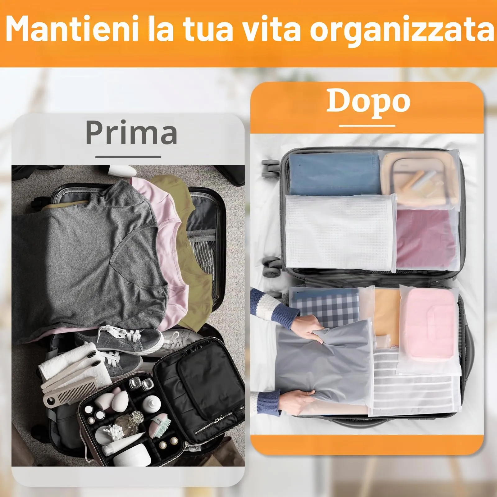Svaldo Sacchetti Viaggio Organizer, 100 Pezzi 30 x 40cm, Buste Plastica Richiudibili con Fori di Sfiato - immagine 2