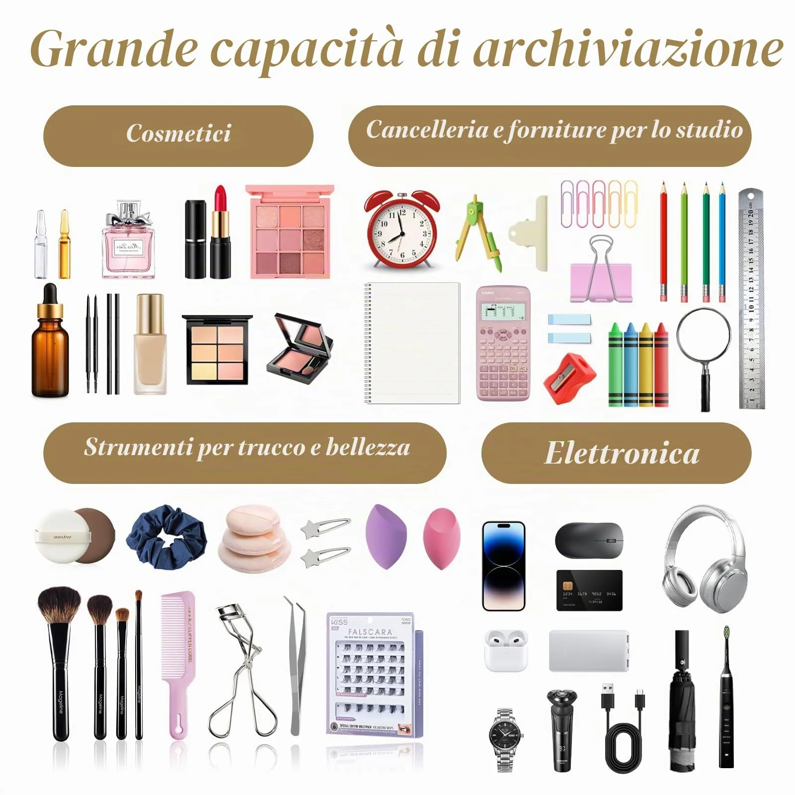 Aucuu Beauty Case in Velluto a Costine, Set di 3 Borse per Trucco e Toilette da Viaggio, Organizer Makeup Bag - immagine 7