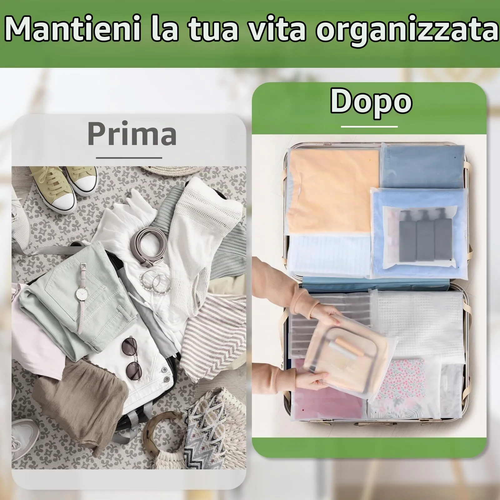 Svaldo Sacchetti per Vestiti da Viaggio con Zip, 100 Pezzi, Trasparenti (25 x 30cm) - immagine 2