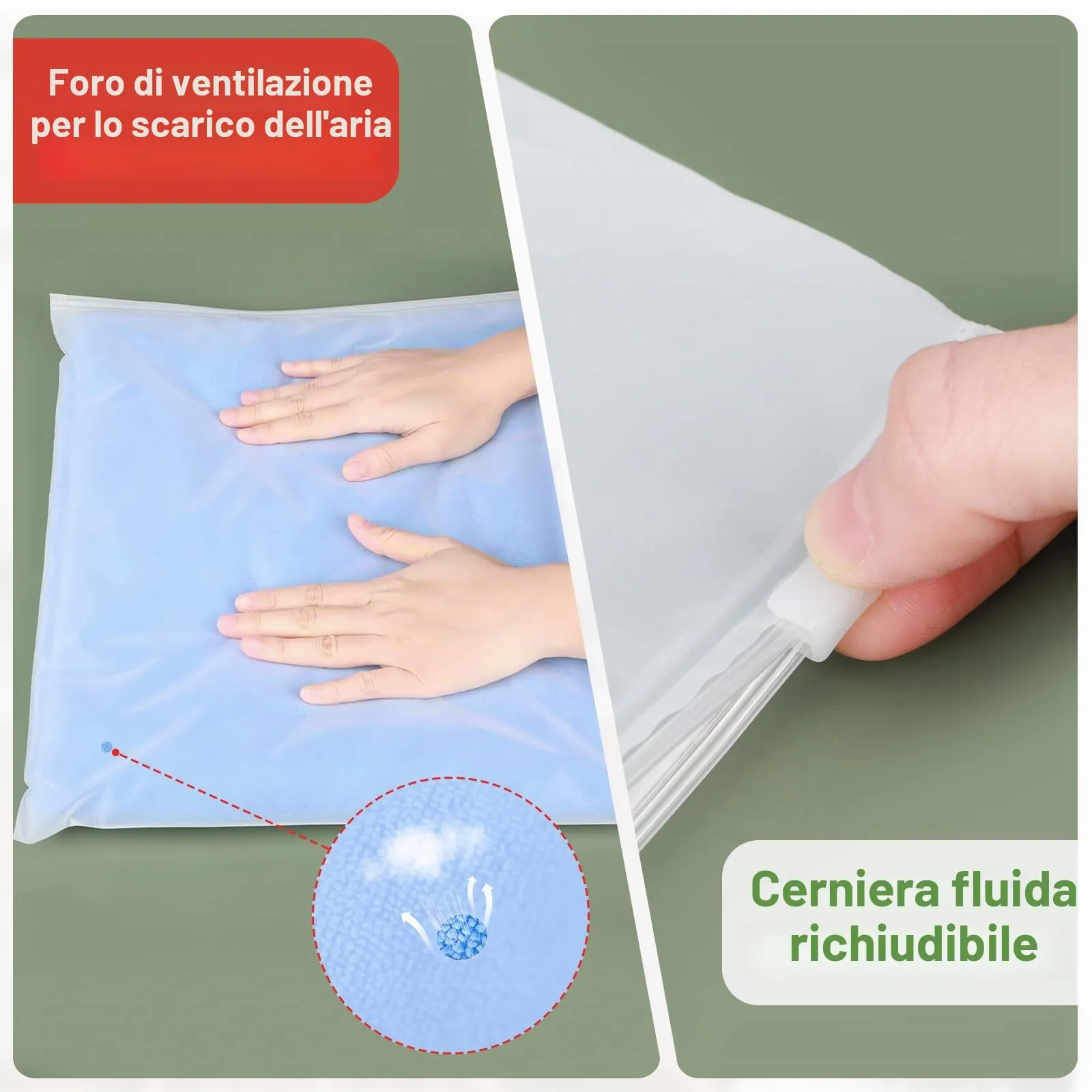 Svaldo Sacchetti per Vestiti da Viaggio con Zip, 100 Pezzi, Trasparenti (25 x 30cm) - immagine 4