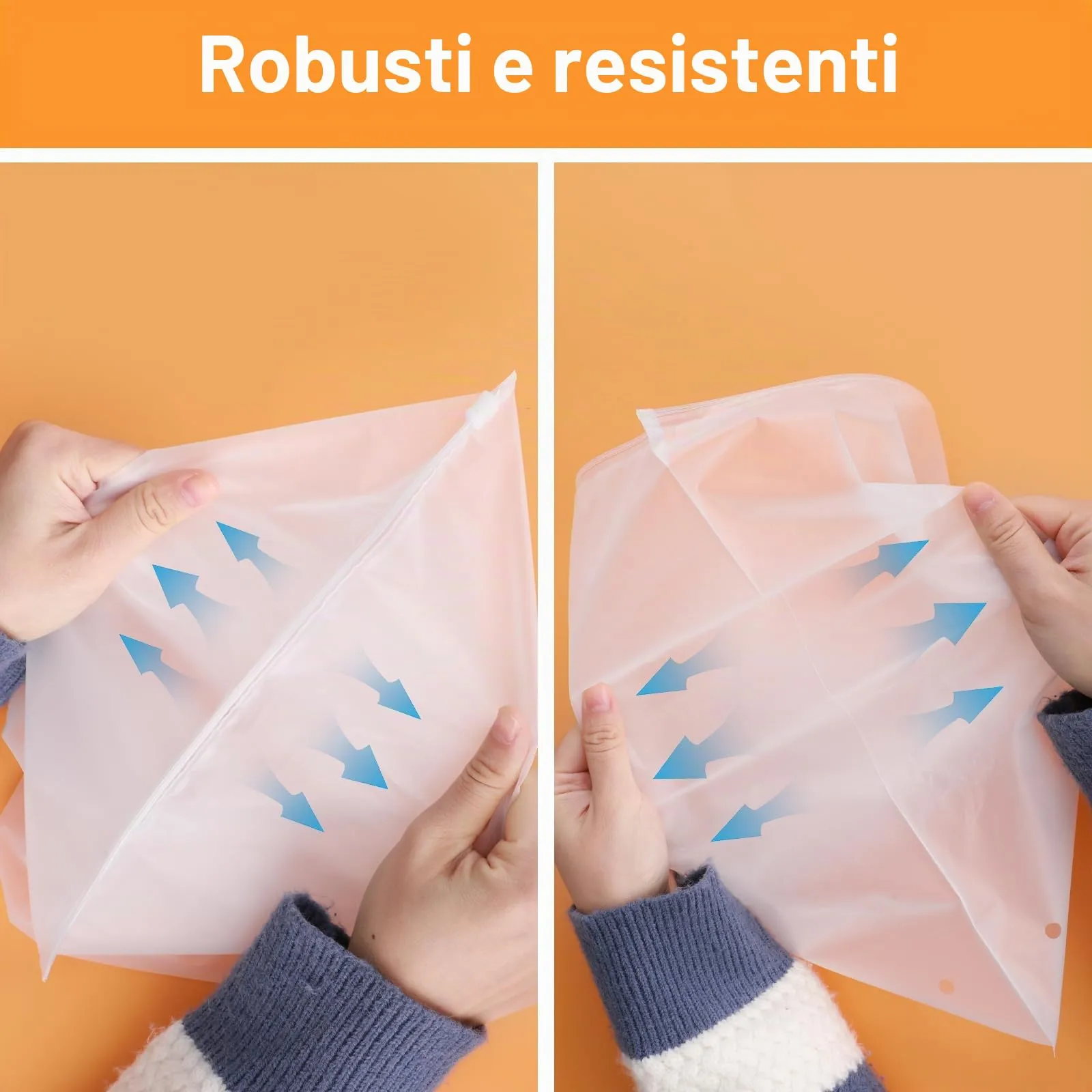 Svaldo Sacchetti Viaggio Organizer, 50 Pezzi 30x40cm Buste Plastica Richiudibili con Zip e Fori di Sfiato per Vestiti, Scarpe e Cosmetici - immagine 5