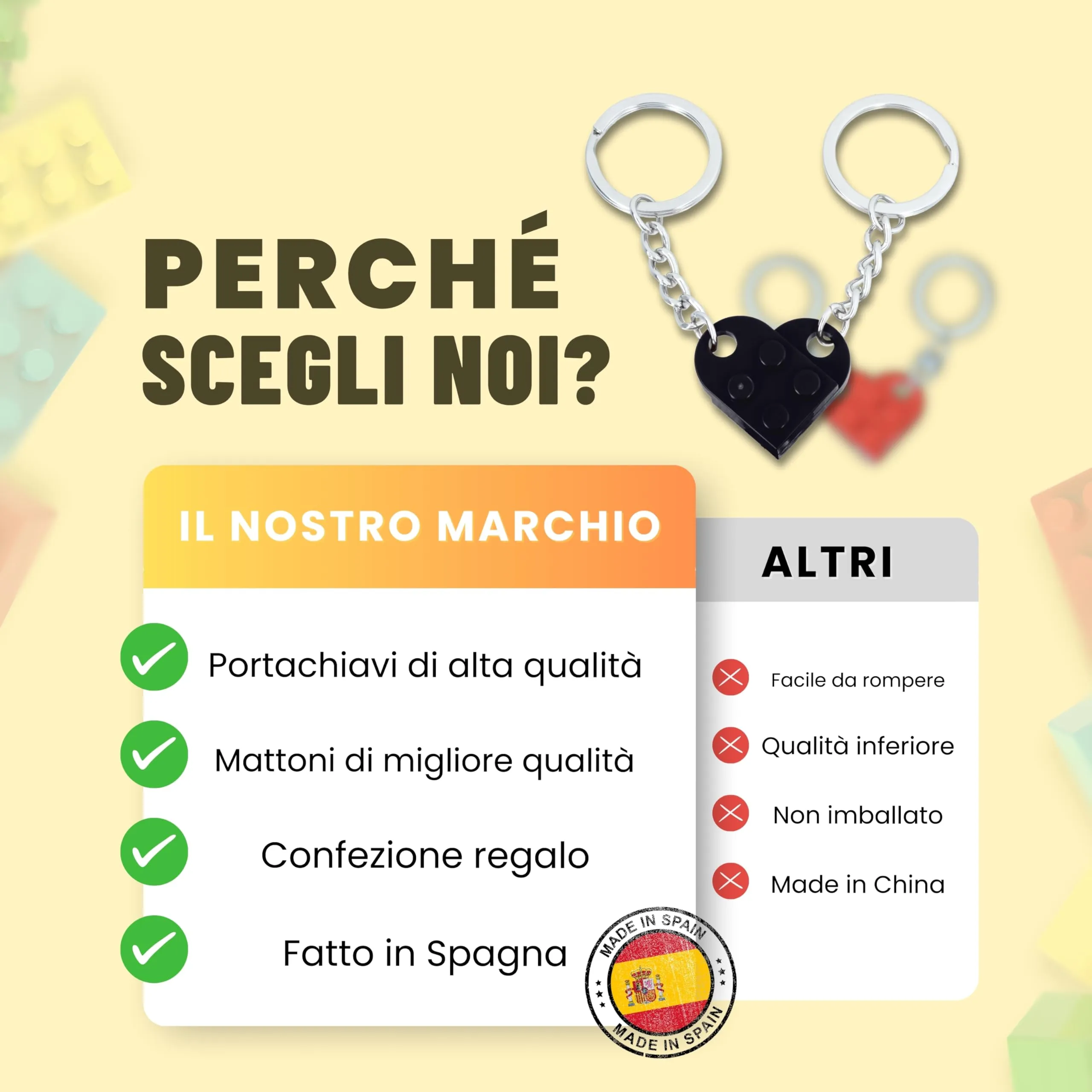 NumeroPhi Portachiavi Coppia Cuore per Lui e Lei - immagine 3