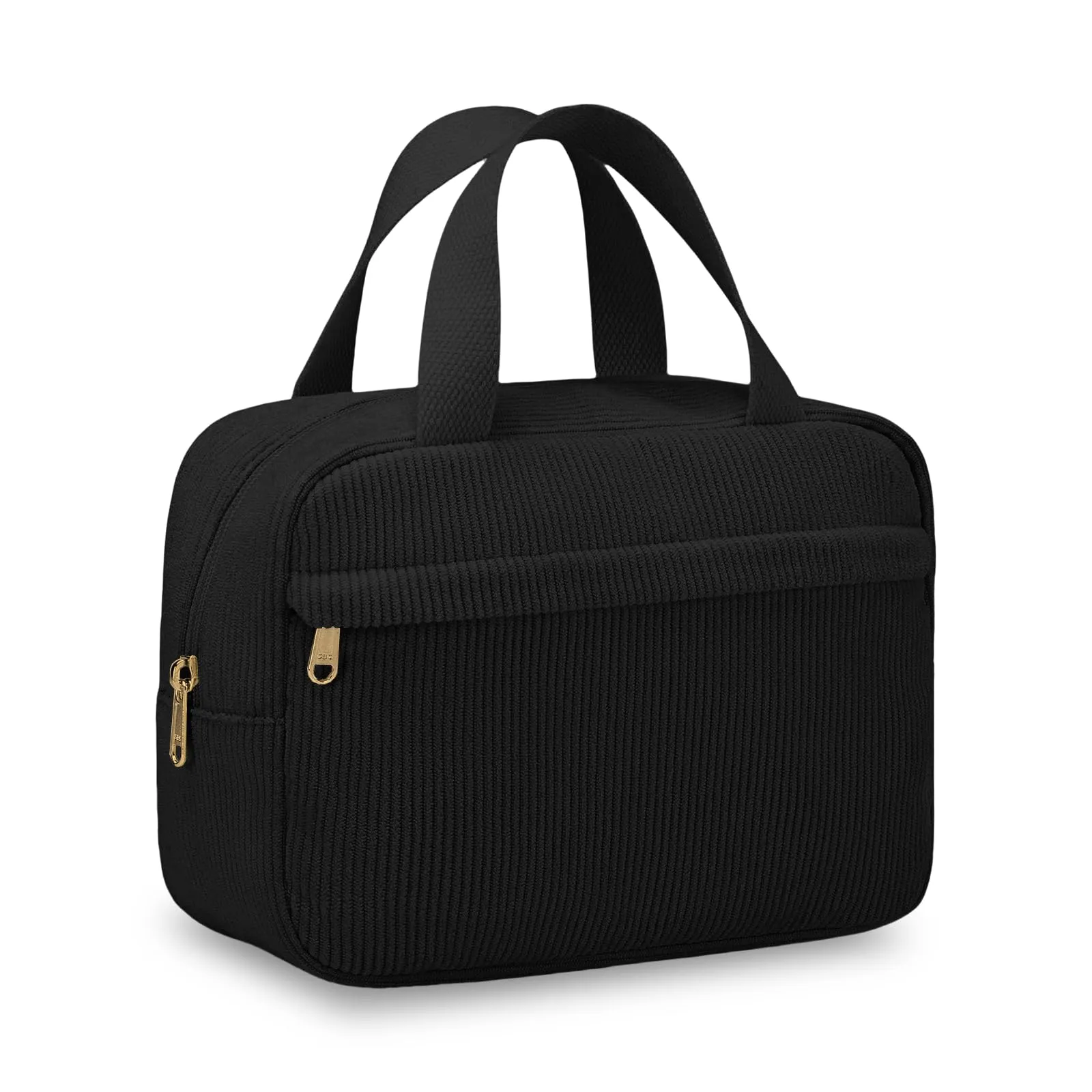 Aucuu Borsa Cosmetica in Velluto a Coste, Beauty Case da Viaggio con Tasca Esterna e Organizzatore Interno, 25x17x9cm - immagine 1