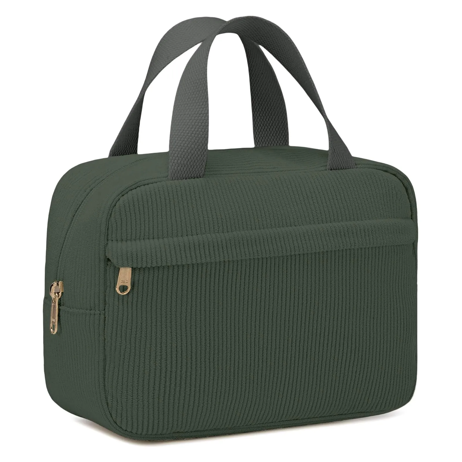 Aucuu Borsa Cosmetica in Velluto a Coste, Beauty Case da Viaggio con Tasca Esterna, 25x17x9 cm - immagine 8