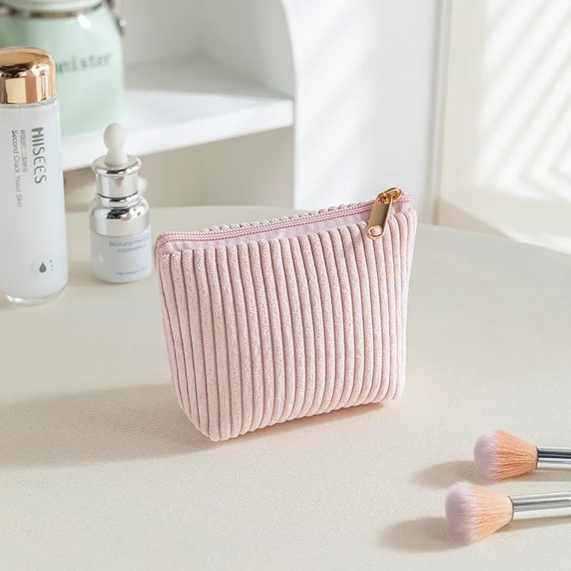 Aucuu Beauty Case, Set di 3 Borse da Toilette in Velluto a Costine, Organizer per Trucco da Viaggio - immagine 6