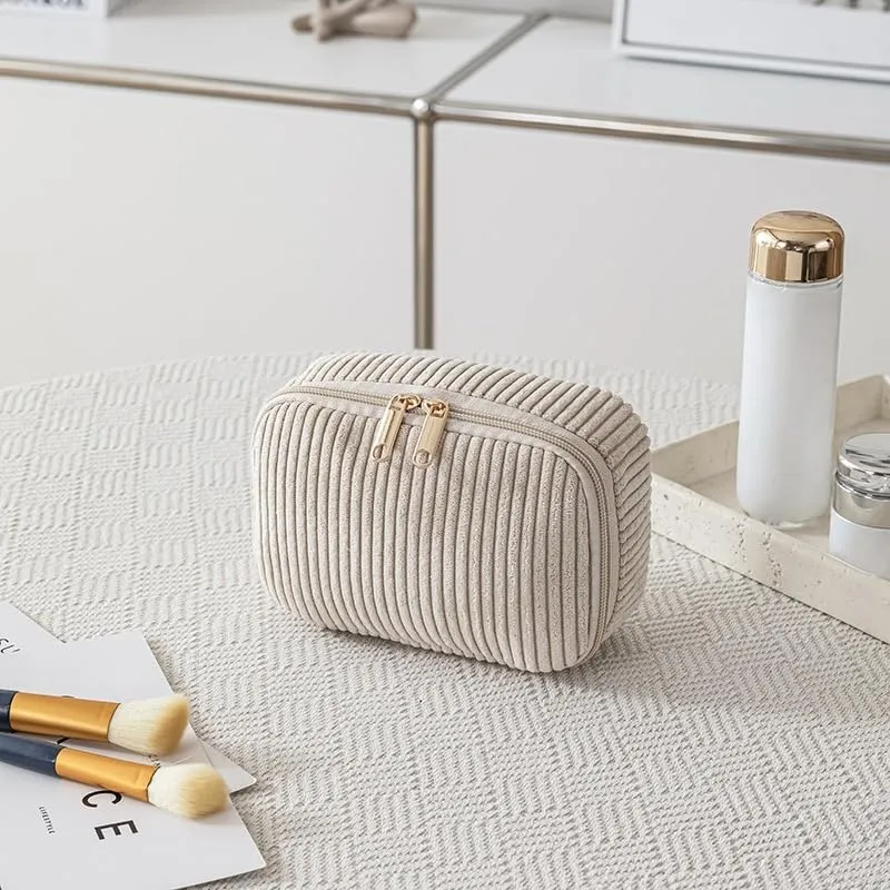 Aucuu Beauty Case Set di 4 Pezzi in Velluto a Coste per Trucco e Viaggio - immagine 5