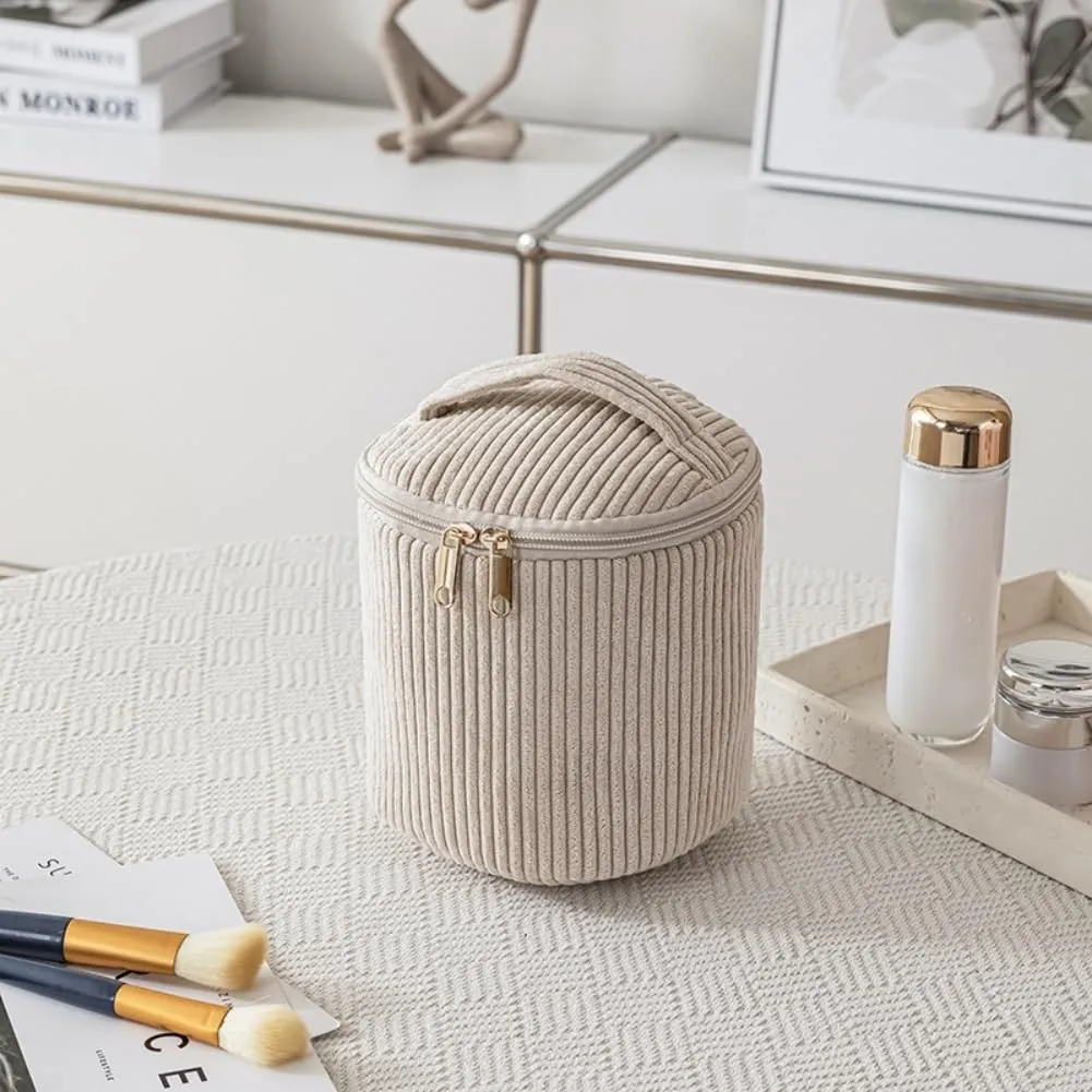 Aucuu Beauty Case Set di 4 Pezzi in Velluto a Coste per Trucco e Viaggio - immagine 6