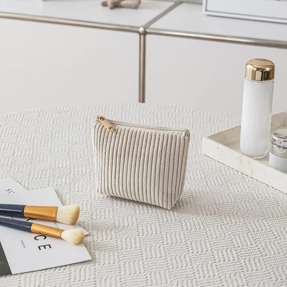 Aucuu Beauty Case Set di 4 Pezzi in Velluto a Coste per Trucco e Viaggio - immagine 7