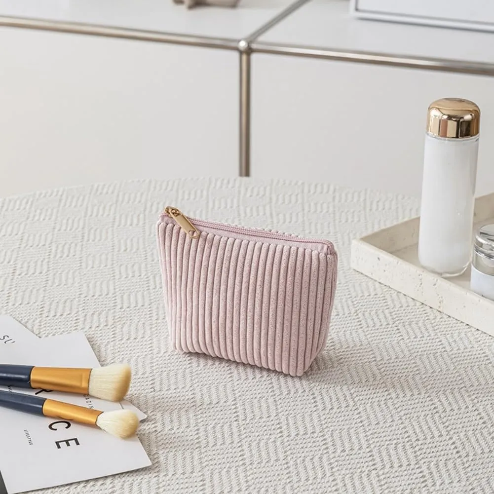 Aucuu Beauty Case, Set di 4 Borse da Toilette in Velluto a Coste per Trucco e Viaggio - immagine 7