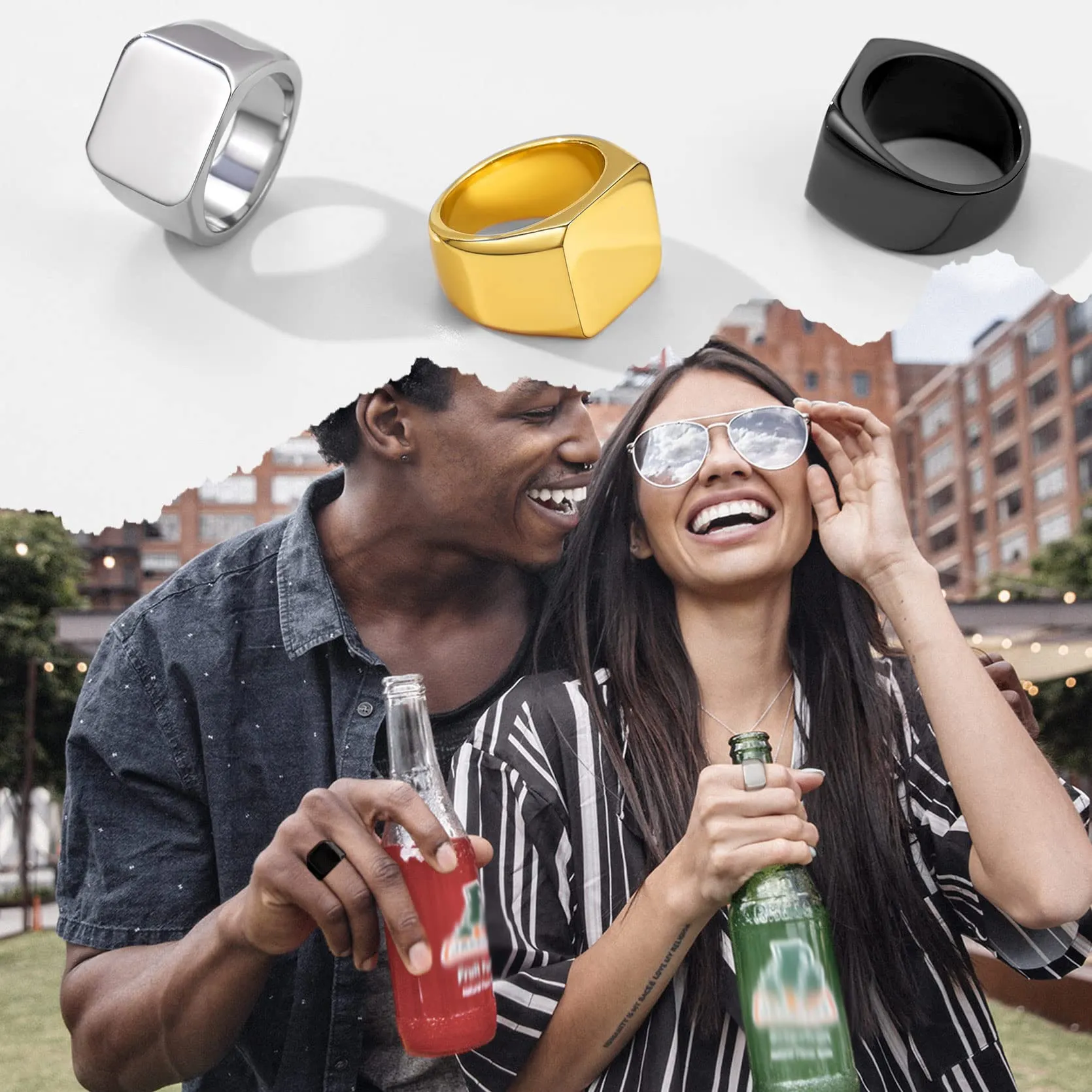 GoldChic Anello Oro con Sigillo in Acciaio Inossidabile per Uomo, Taglia 14,5 - immagine 4