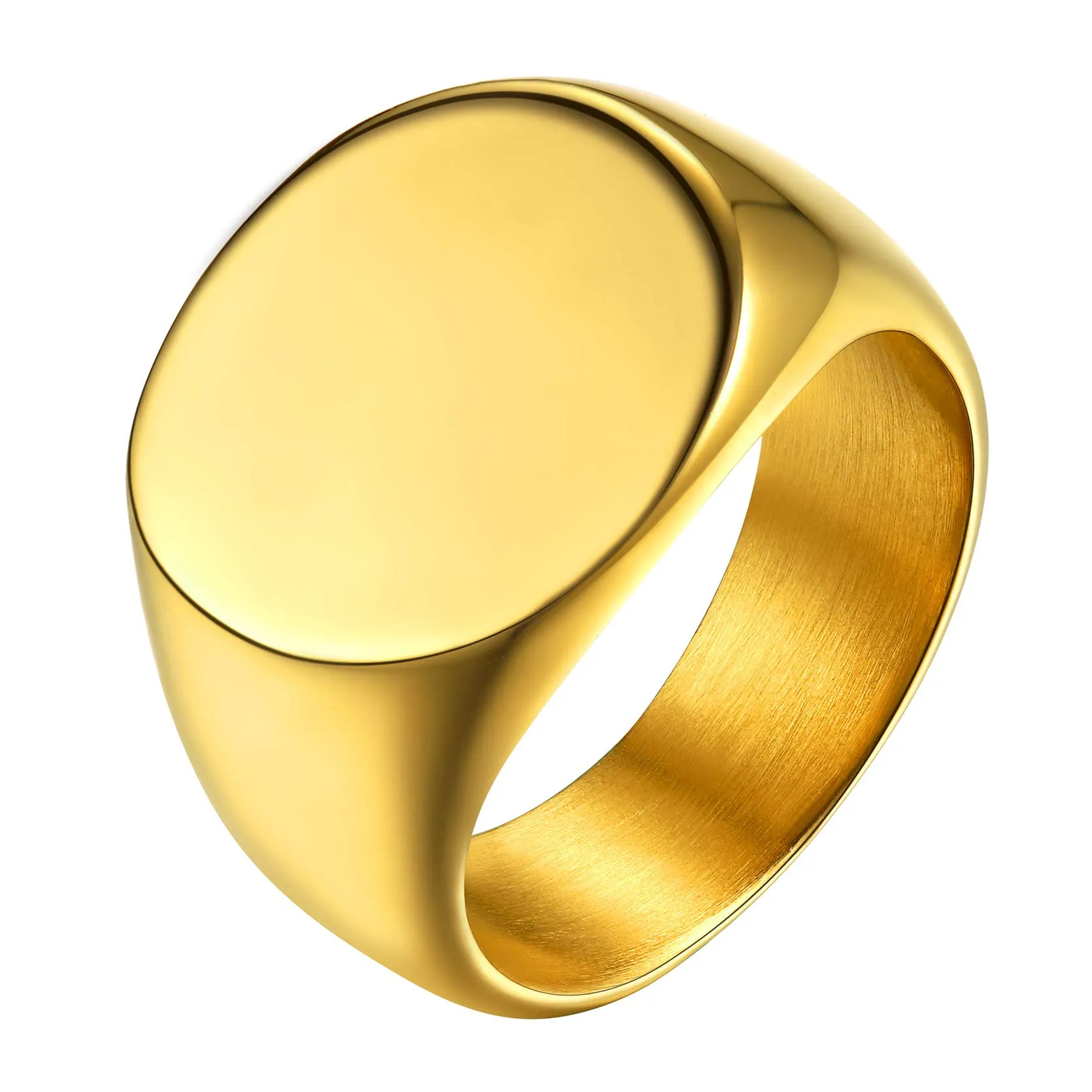 GoldChic Anello Oro per Uomo in Acciaio Inossidabile, Stile Hip Hop Punk, Misura 25 - immagine 1