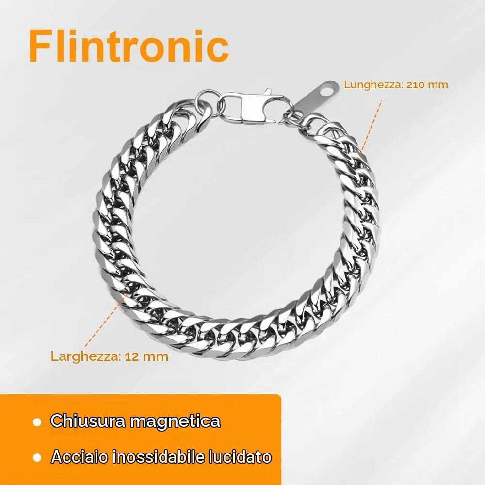 flintronic Bracciale a Catena in Acciaio Inox, 12 x 21 cm - immagine 2