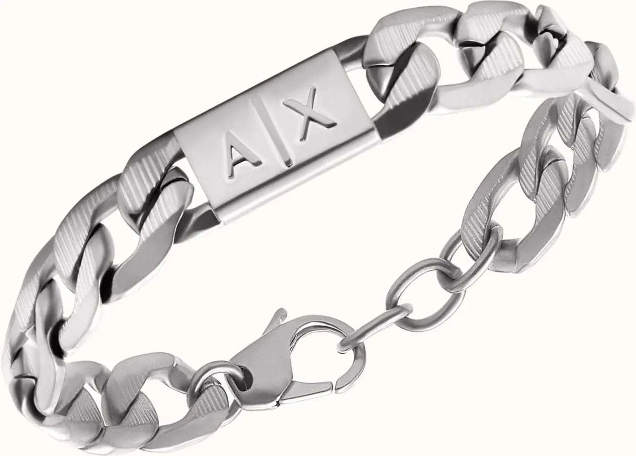 Armani Exchange Bracciale da uomo in acciaio inossidabile AXG0077040, Tono argento - immagine 2