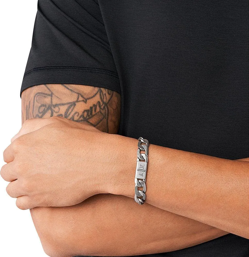 Armani Exchange Bracciale da uomo in acciaio inossidabile AXG0077040, Tono argento - immagine 3