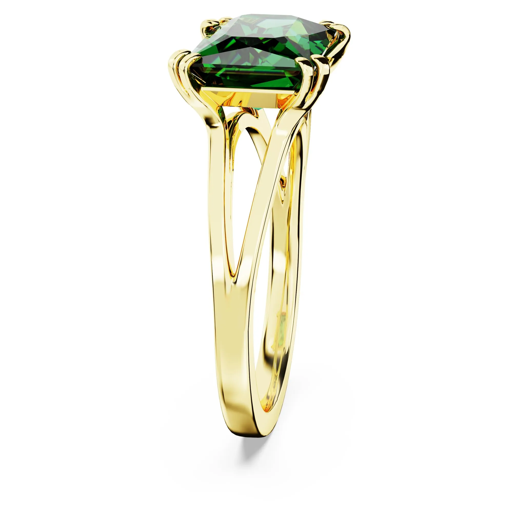Swarovski Stilla Cocktail Ring, Rectangular Cut, Green, Gold-Tone Plated - immagine 3