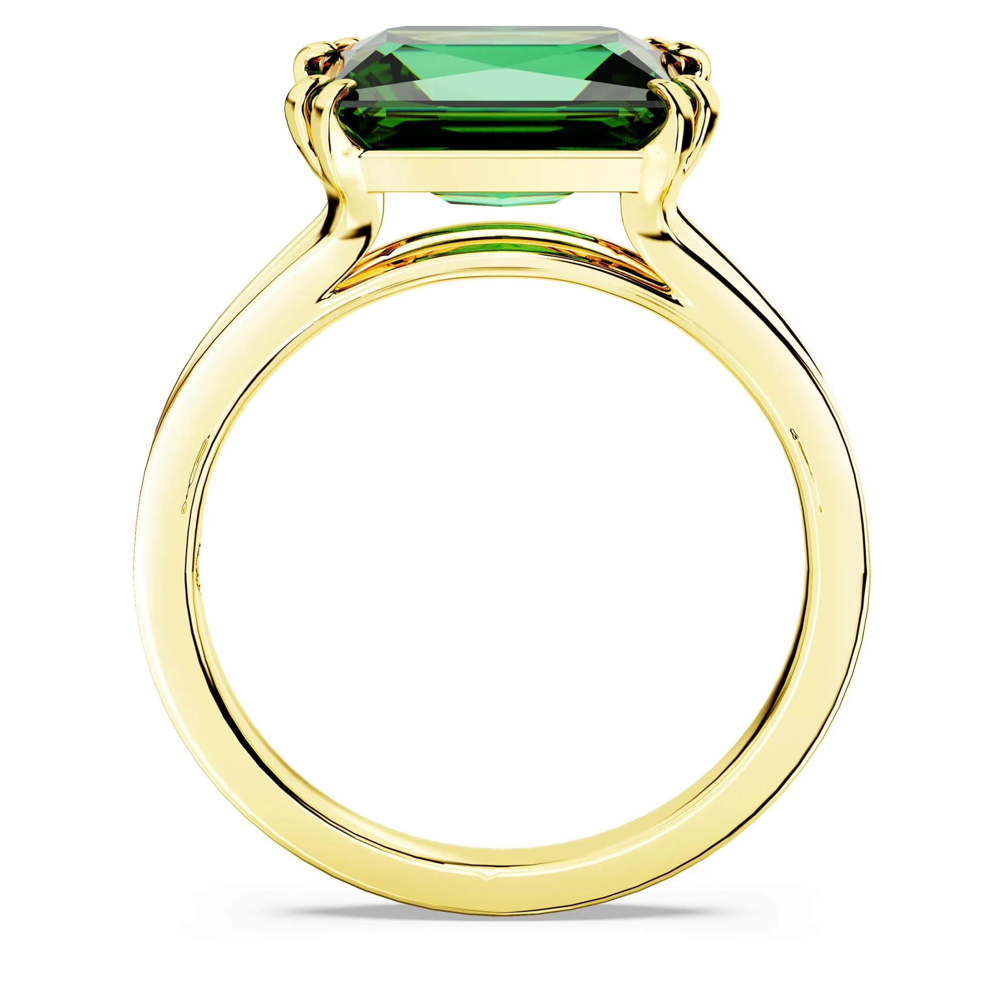 Swarovski Stilla Cocktail Ring, Rectangular Cut, Green, Gold-Tone Plated - immagine 4