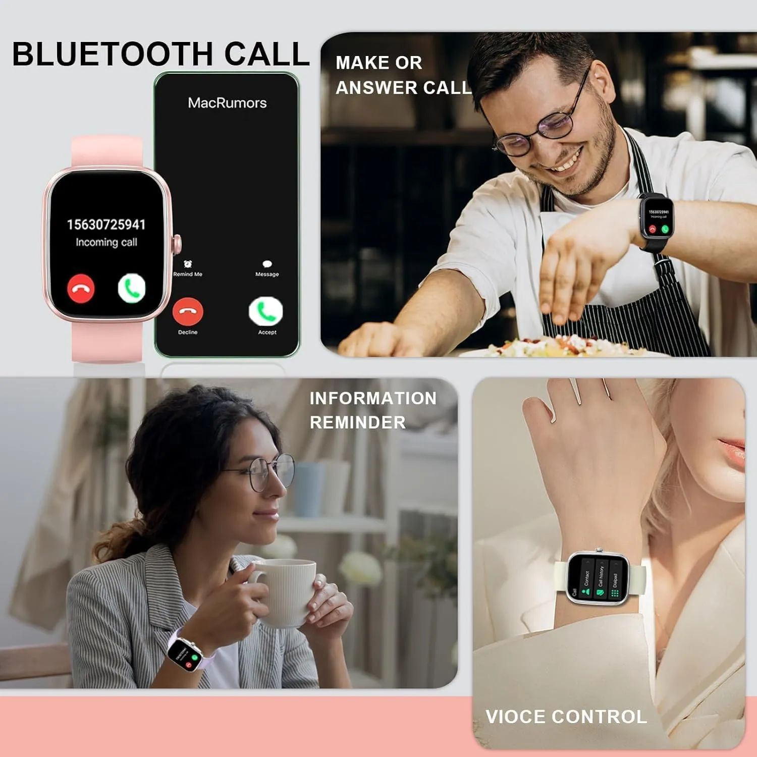 Matast Smartwatch da donna 1,91" HD Chiamate Bluetooth SpO2 IP68 Sonno - immagine 3