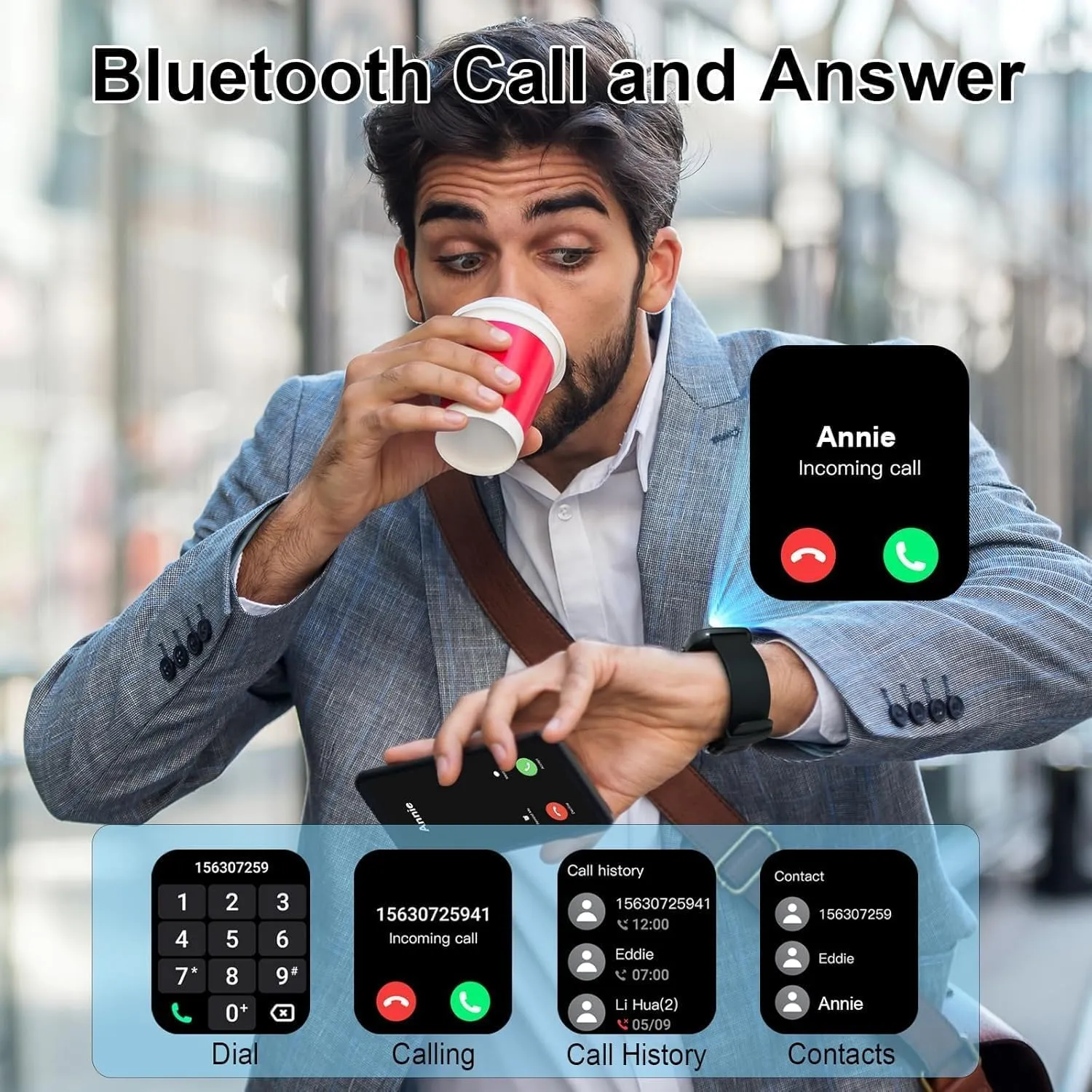 Matast Smartwatch 1,96", Chiamate Bluetooth, Notifiche WhatsApp, Cardiofrequenzimetro, IP68, 100+ Modalità Sportive, Monitoraggio del Sonno - immagine 4