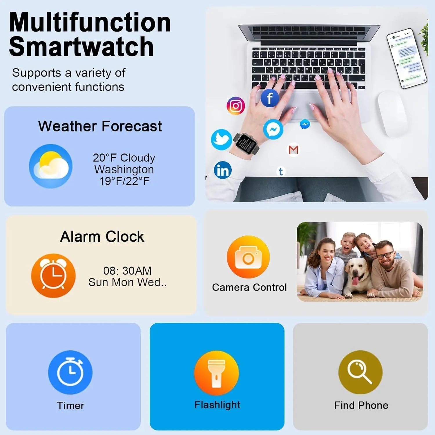 Matast Smartwatch 1,96", Chiamate Bluetooth, Notifiche WhatsApp, Cardiofrequenzimetro, IP68, 100+ Modalità Sportive, Monitoraggio del Sonno - immagine 6