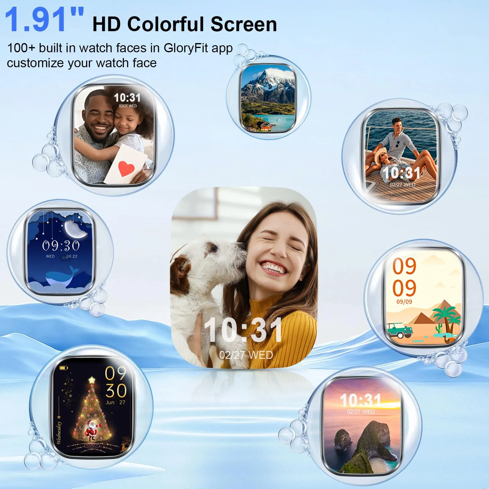 Matast Smartwatch 1,96", Chiamate Bluetooth, Notifiche WhatsApp, Cardiofrequenzimetro, IP68, 100+ Modalità Sportive, Monitoraggio del Sonno - immagine 2