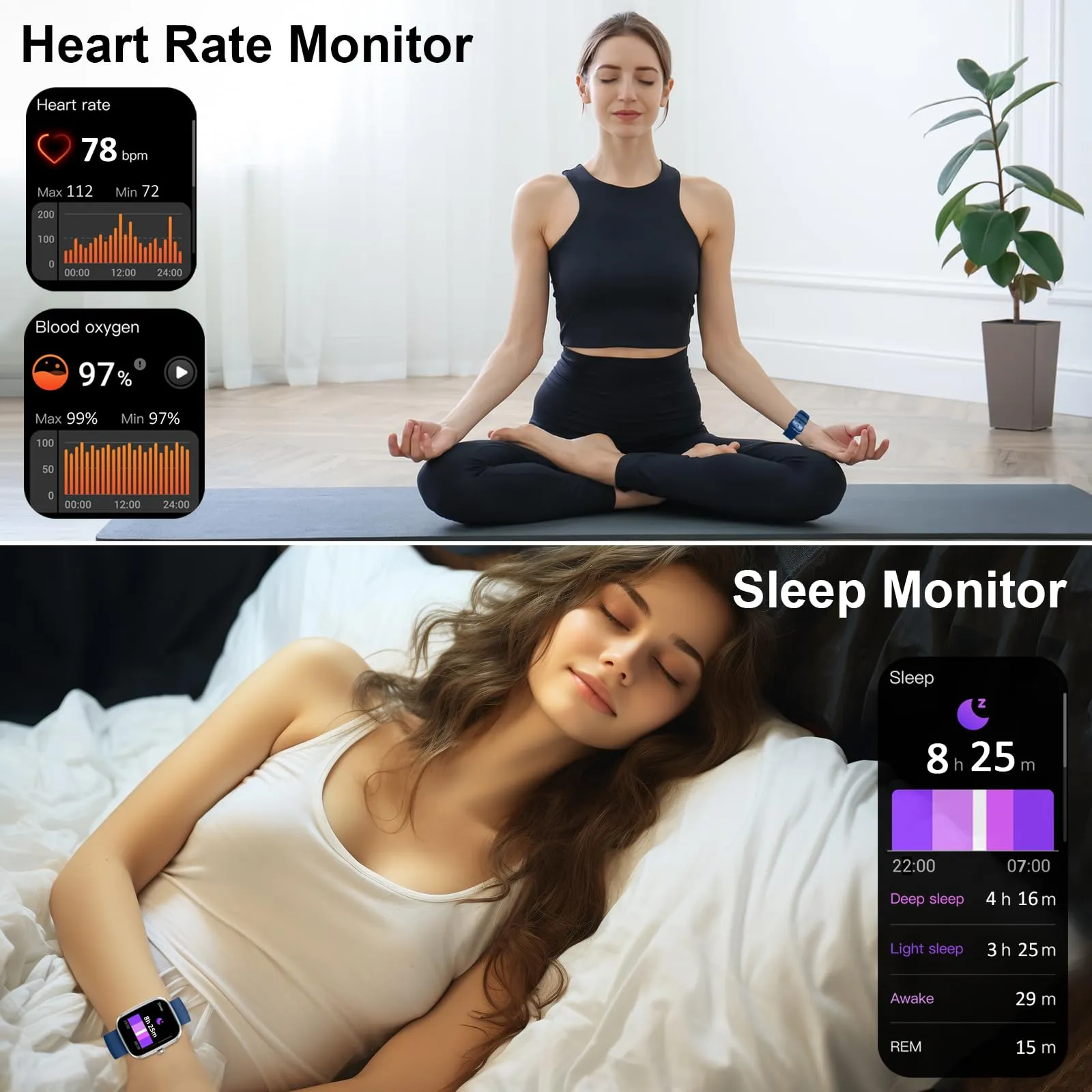 Matast Smartwatch 1,96", Chiamate Bluetooth, Notifiche WhatsApp, Cardiofrequenzimetro, IP68, 100+ Modalità Sportive, Monitoraggio del Sonno - immagine 3