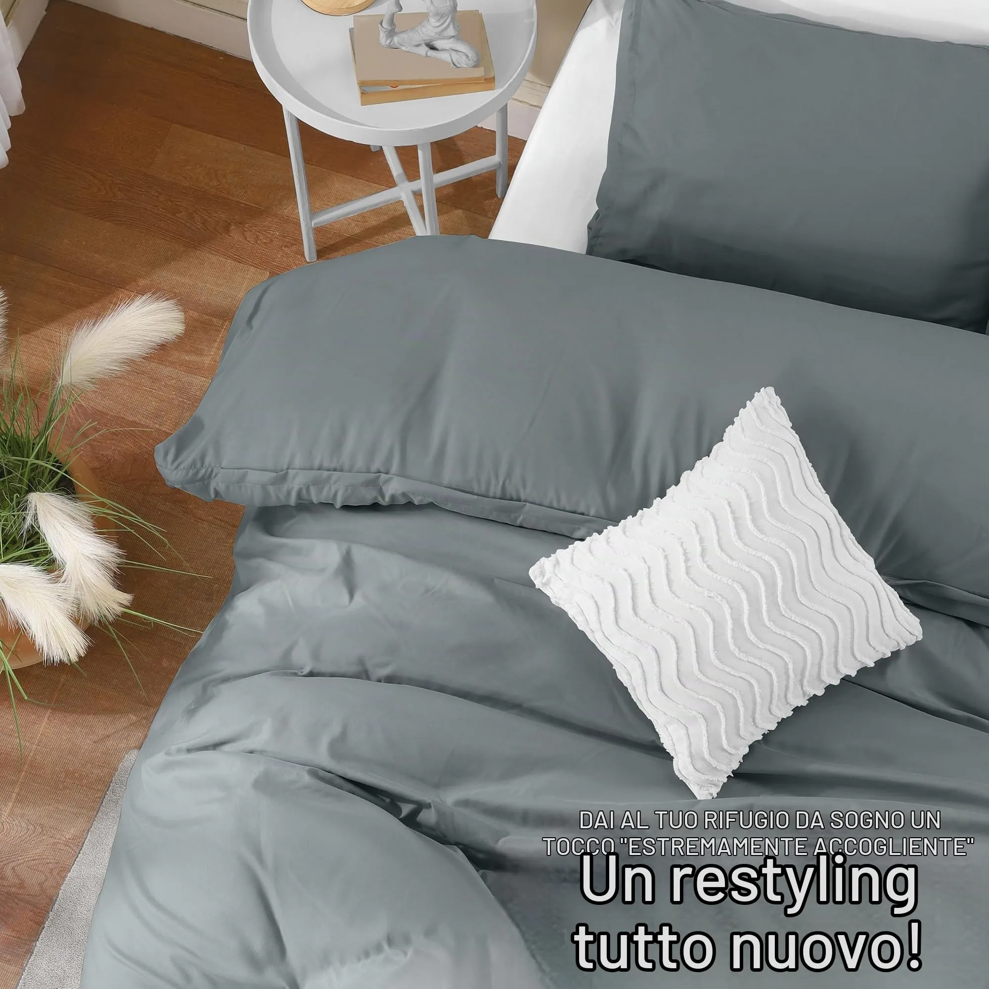 Utopia Bedding Set Copripiumino con Federa, 2 Pezzi, Microfibra Spazzolata, Grigio, Twin/Twin XL - immagine 4