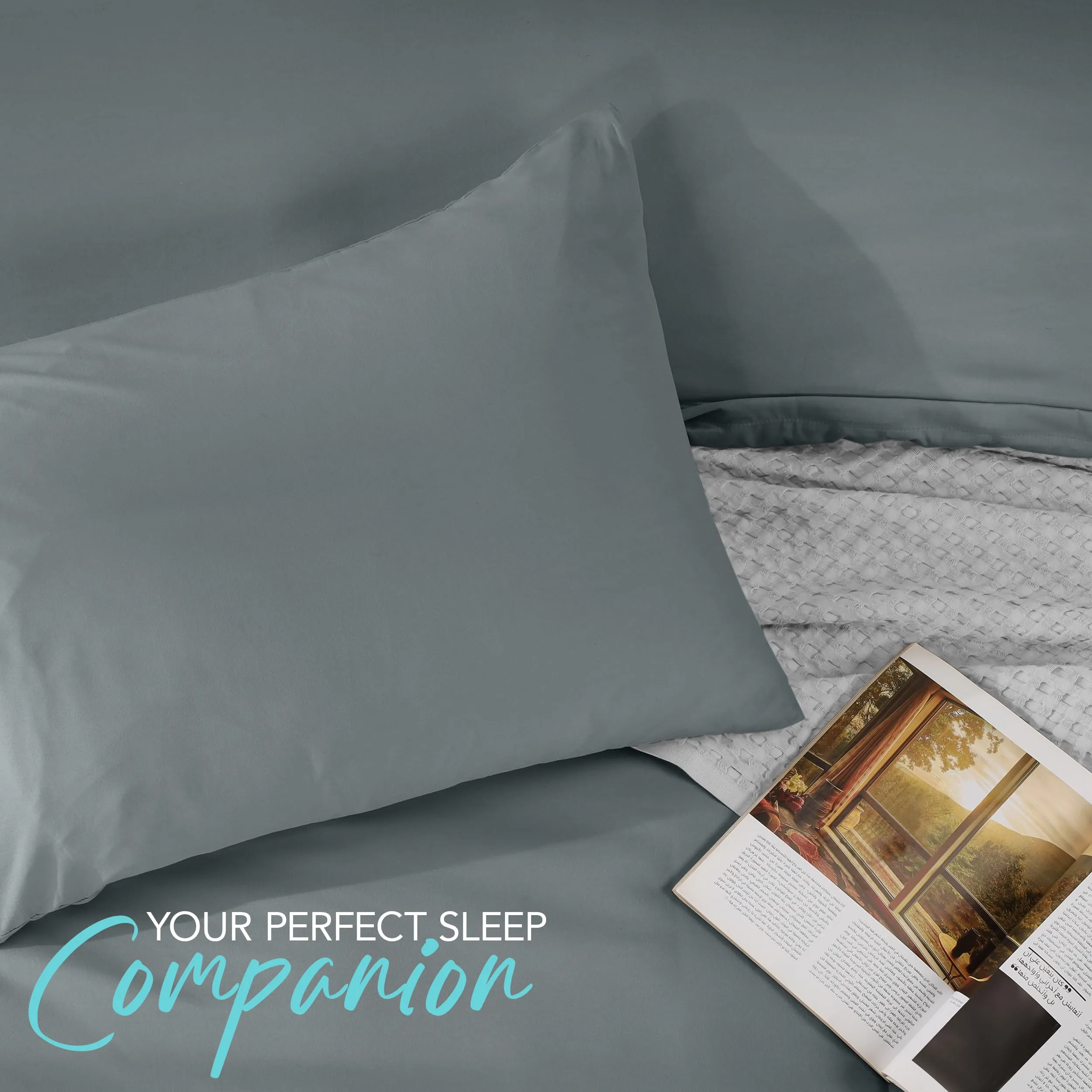 Utopia Bedding Set Copripiumino con Federa, 2 Pezzi, Microfibra Spazzolata, Grigio, Twin/Twin XL - immagine 7