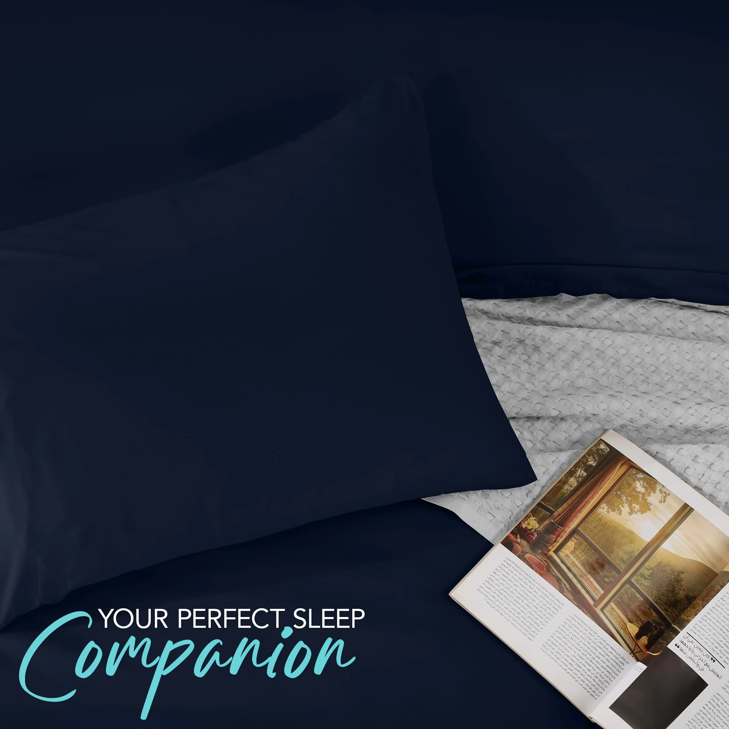 Utopia Bedding Set Copripiumino e Federe, 220 x 220 cm e 50 x 65 cm, Microfibra di Poliestere, Blu Navy - immagine 7