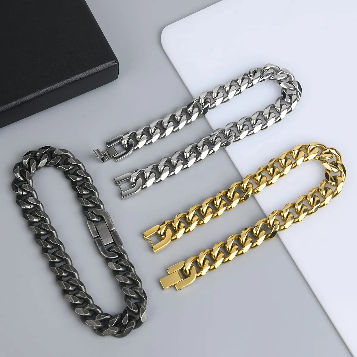 flintronic Bracciale a Catena in Acciaio Inox, 10 x 21 cm - immagine 5