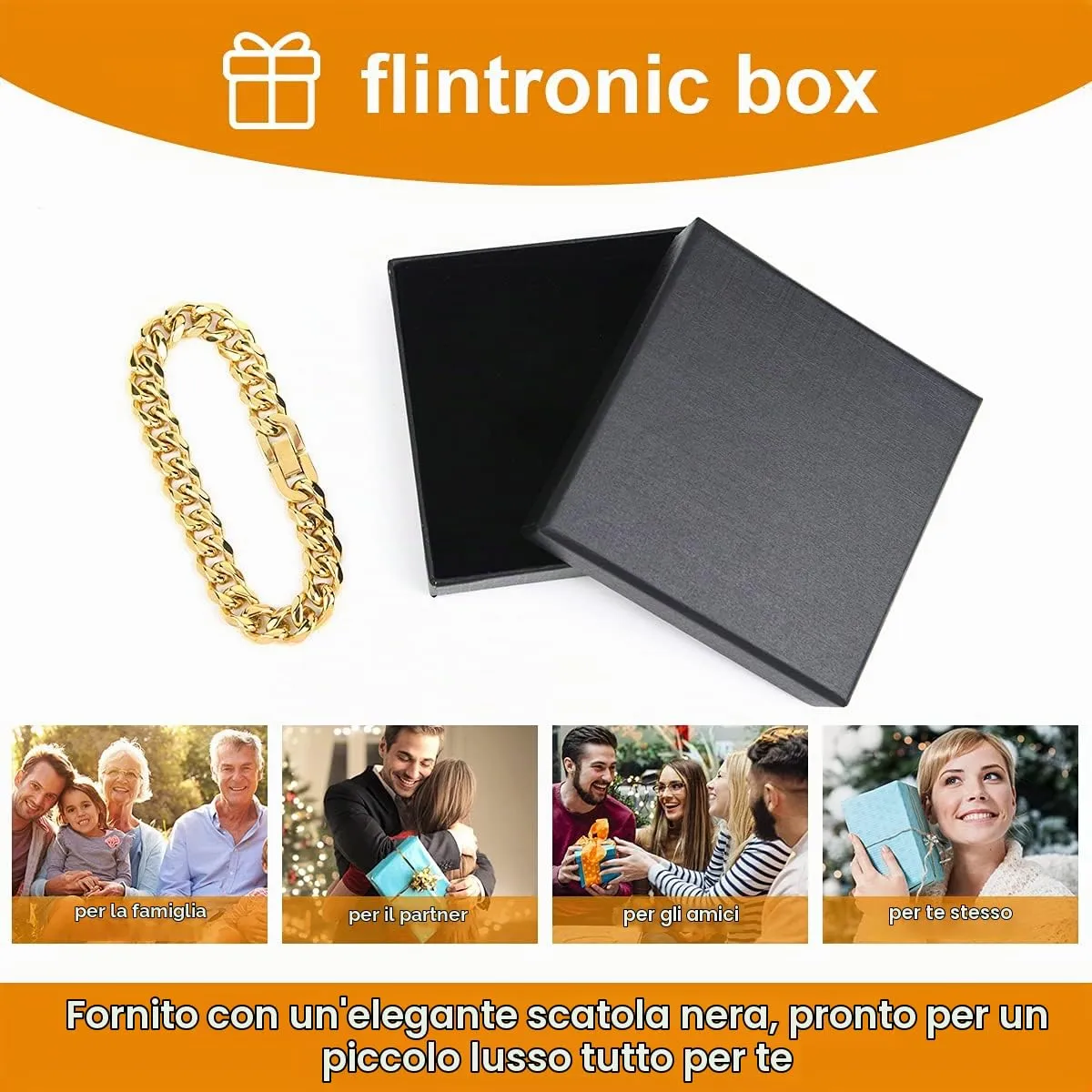 flintronic Bracciale a Catena in Acciaio Inox, 10 x 21 cm - immagine 6