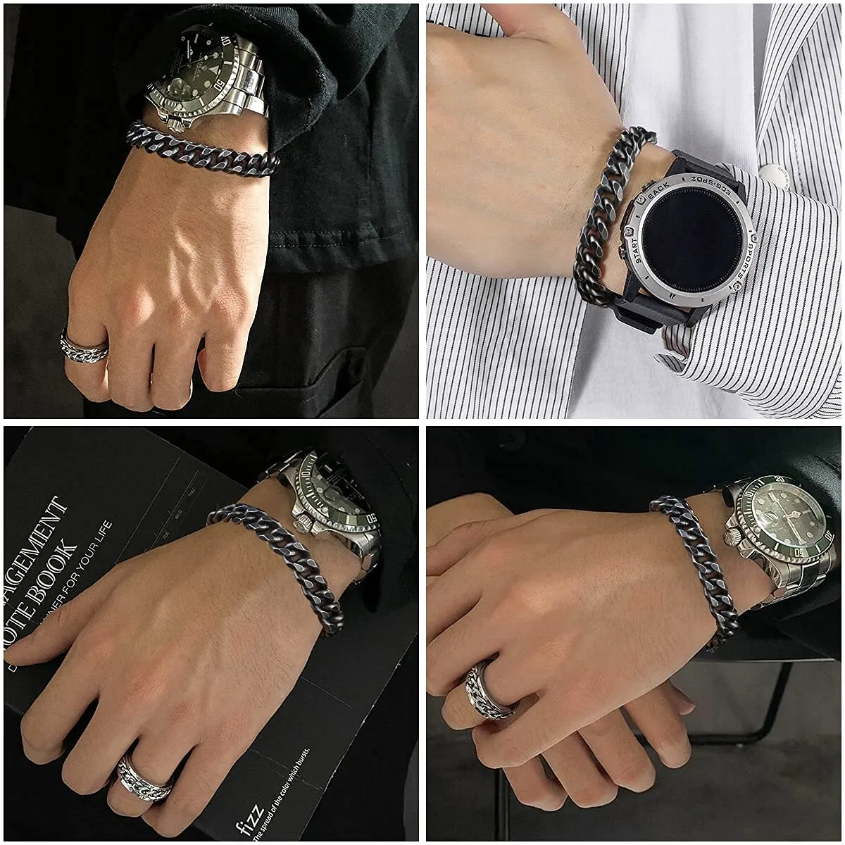 flintronic Bracciale a Catena in Acciaio Inox, 10 x 21 cm - immagine 8