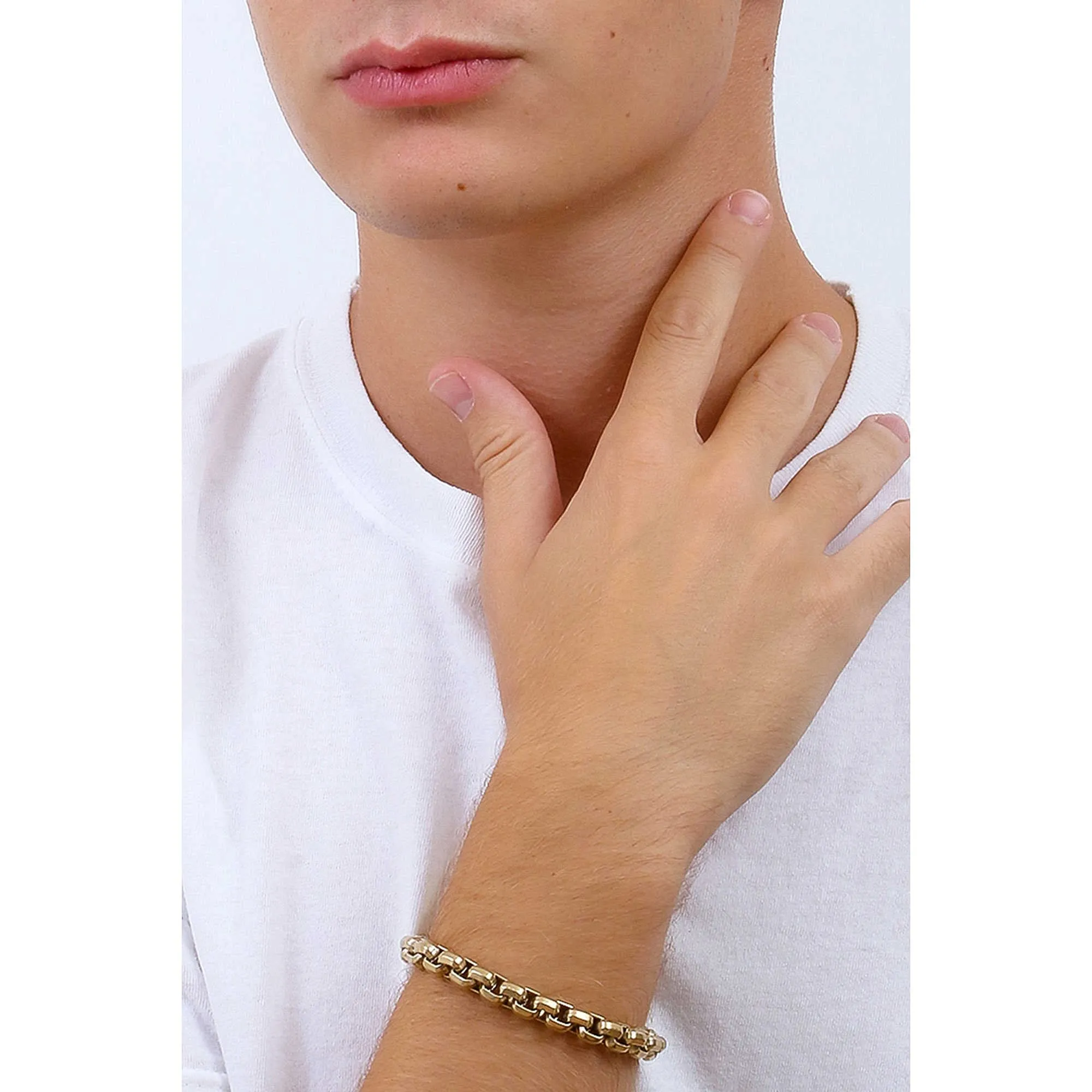 Armani Exchange Bracciale da uomo in acciaio inossidabile AXG0046710, Tono oro - immagine 2