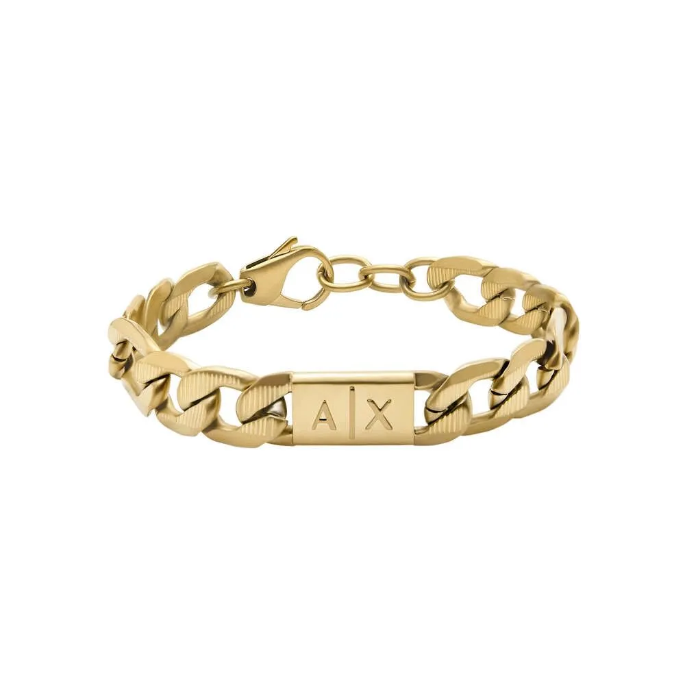 Armani Exchange Bracciale da uomo in acciaio inossidabile Tono oro scuro AXG0078710 - immagine 1