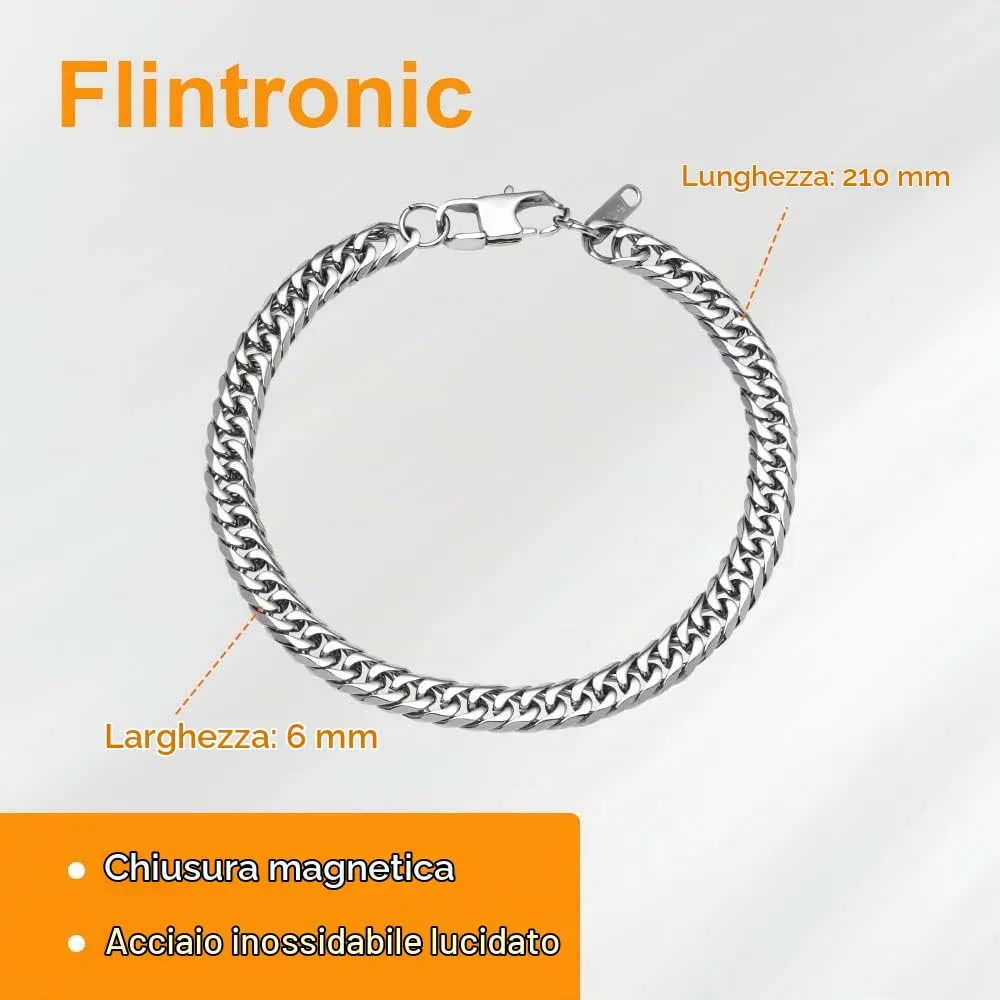 flintronic Bracciale a Catena in Acciaio Inox, 6 x 21 cm - immagine 2
