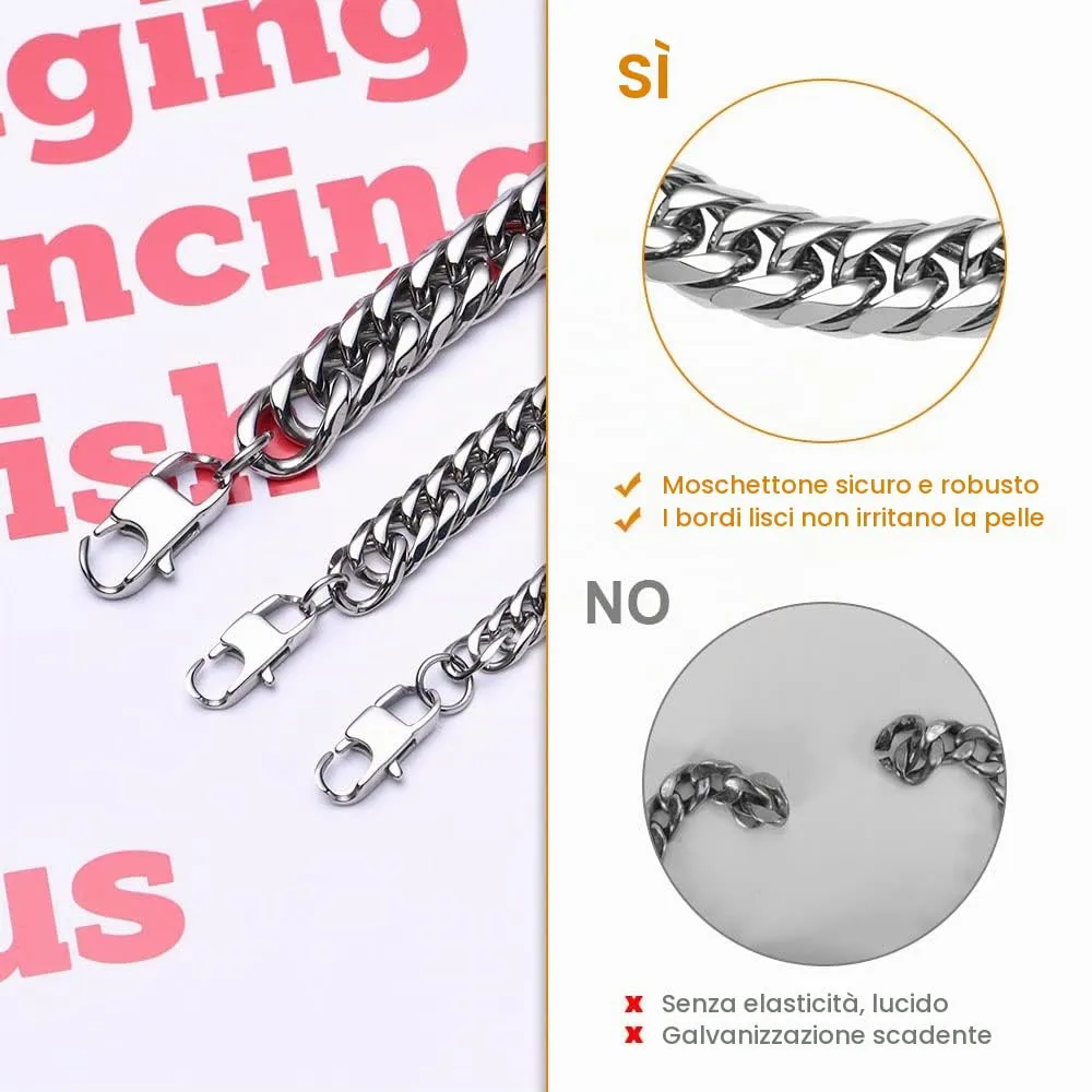 flintronic Bracciale a Catena in Acciaio Inox Unisex, 9 x 21 cm - immagine 3