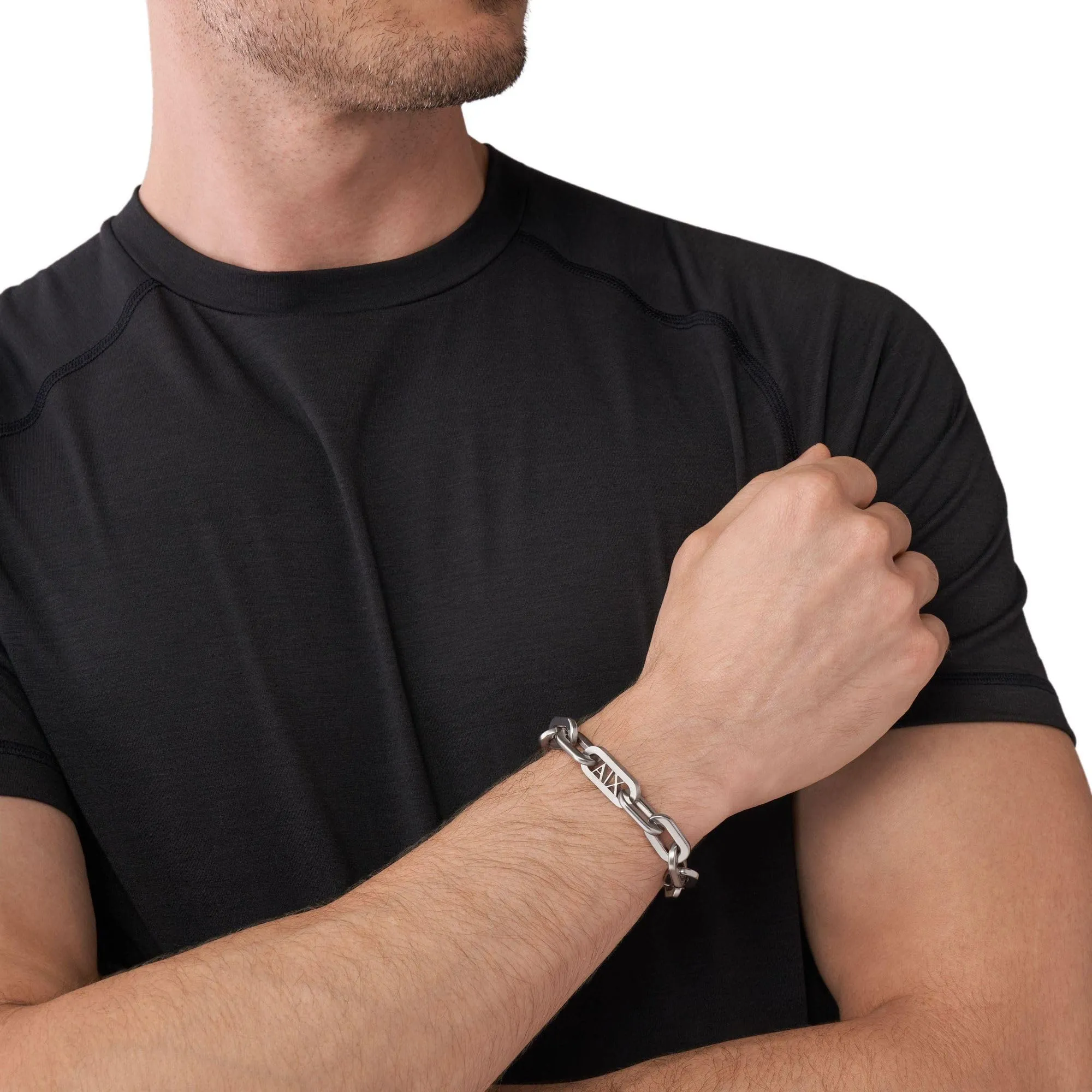 Armani Exchange Bracciale da uomo in acciaio inossidabile Grigio ardesia AXG0117040 - immagine 3