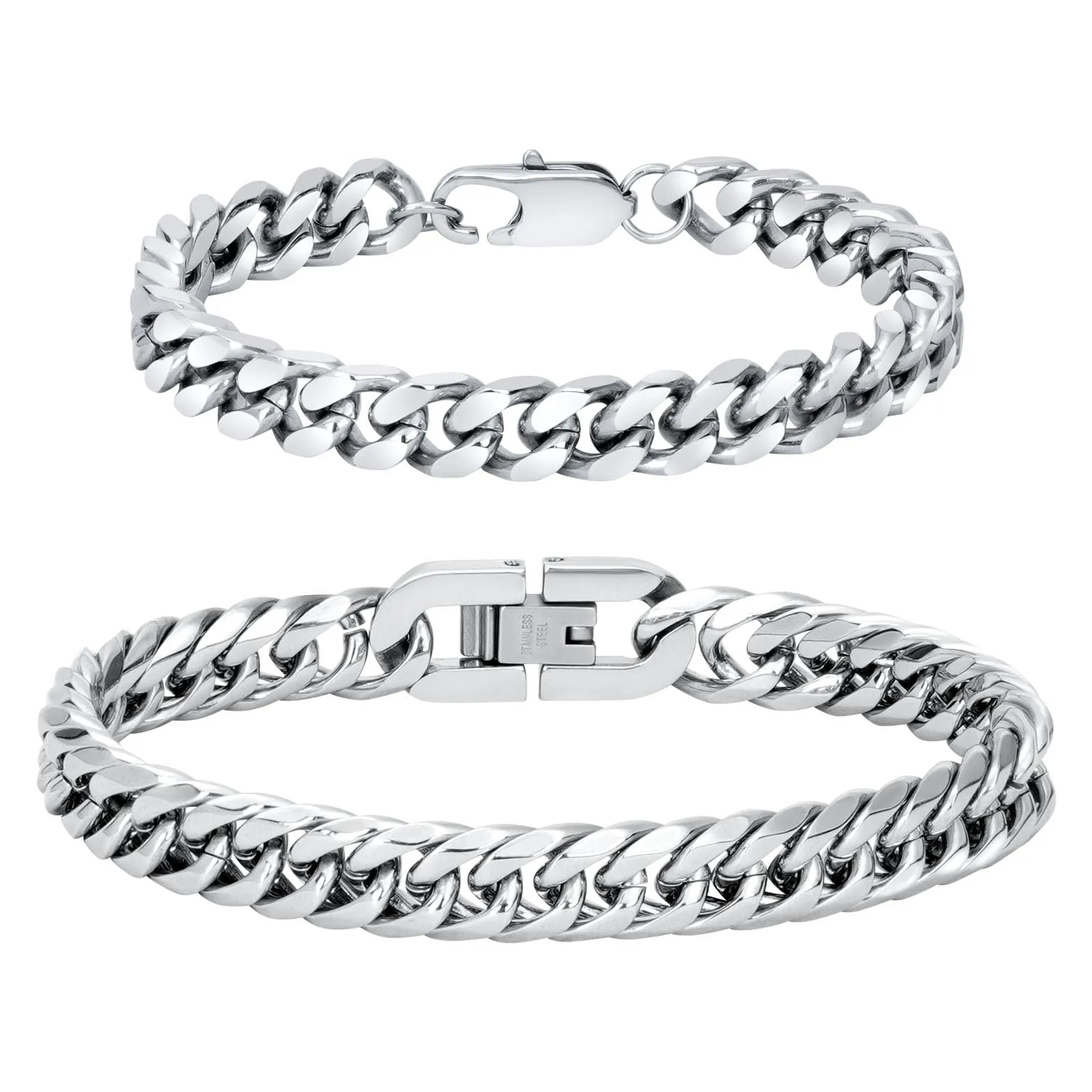 flintronic Bracciale a Catena in Acciaio Inox per Uomo e Donna, 19 cm - immagine 1