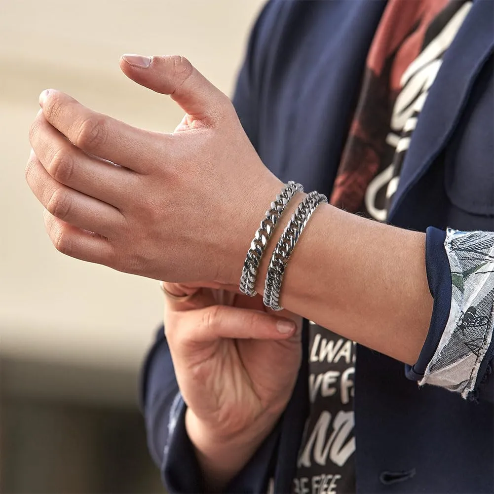 flintronic Bracciale a Catena in Acciaio Inox per Uomo e Donna, 19 cm - immagine 8