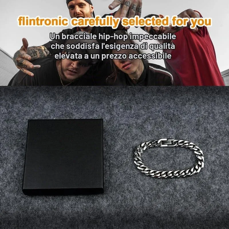 flintronic Bracciale a Catena in Acciaio Inox, 19 cm - immagine 4