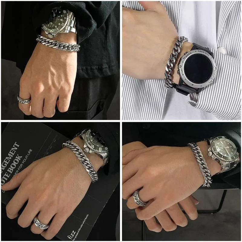 flintronic Bracciale a Catena in Acciaio Inox, 19 cm - immagine 6