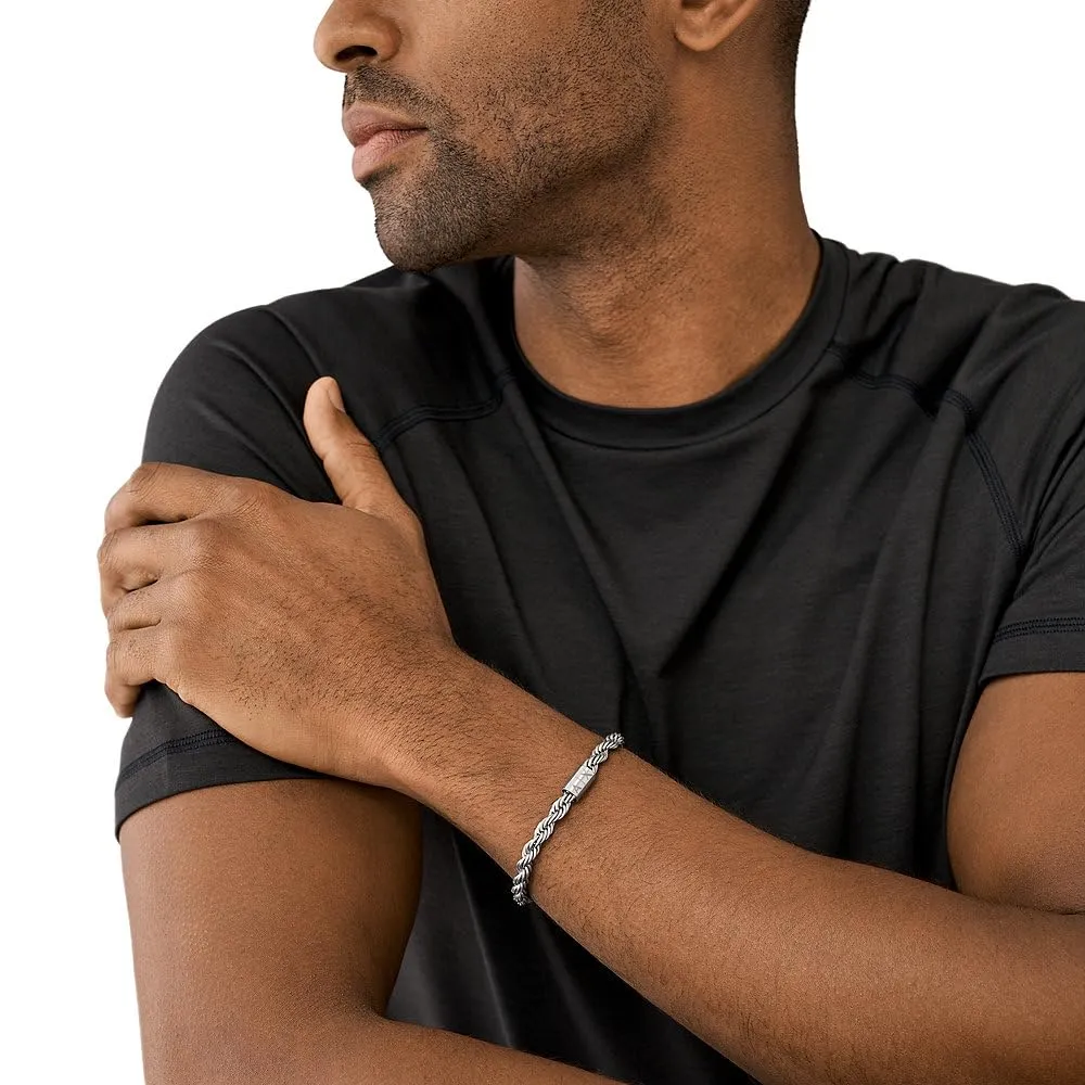 Armani Exchange Bracciale da uomo in acciaio inossidabile Argento nuvola AXG0123040 - immagine 2