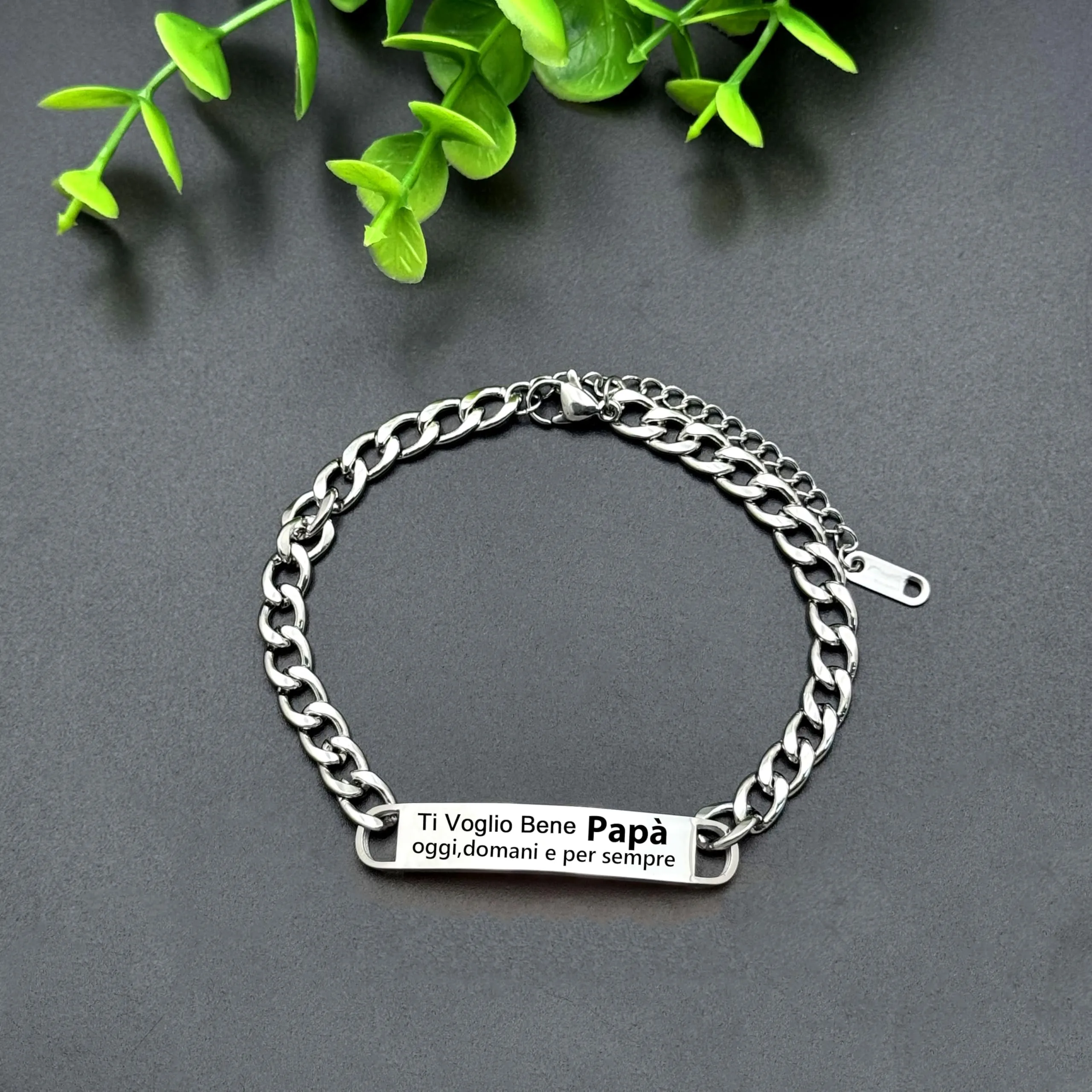 LUODAN Bracciale per Papà in Acciaio Inossidabile - immagine 4